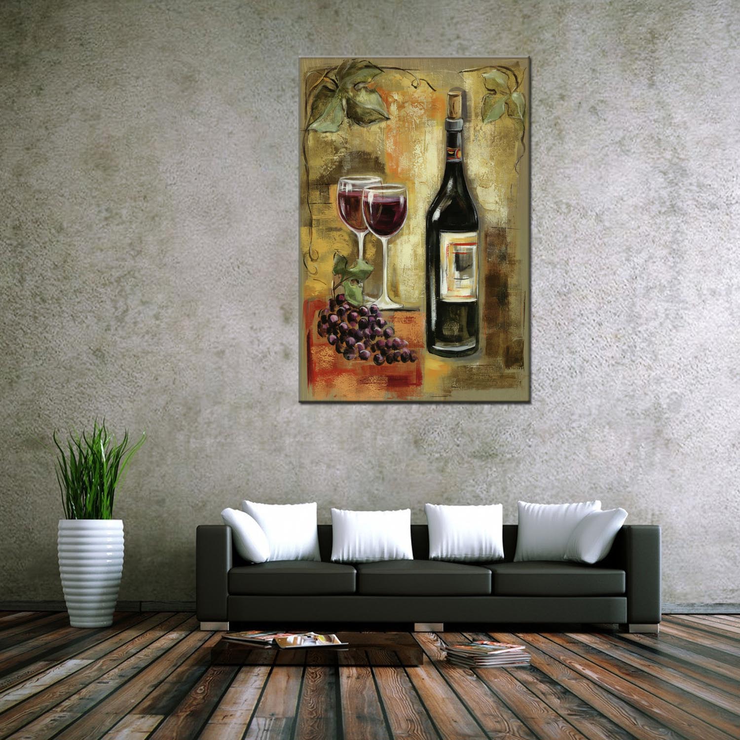 Wine bottle series oilpainting decorative paintings, apartment and hotel matching paintings, one-piece consignment factory, oilpainting, living room and dining room triptyl decorative paintings, landscape abstract modern style, customizable oilpainting styles, Jiusheng pic 12
