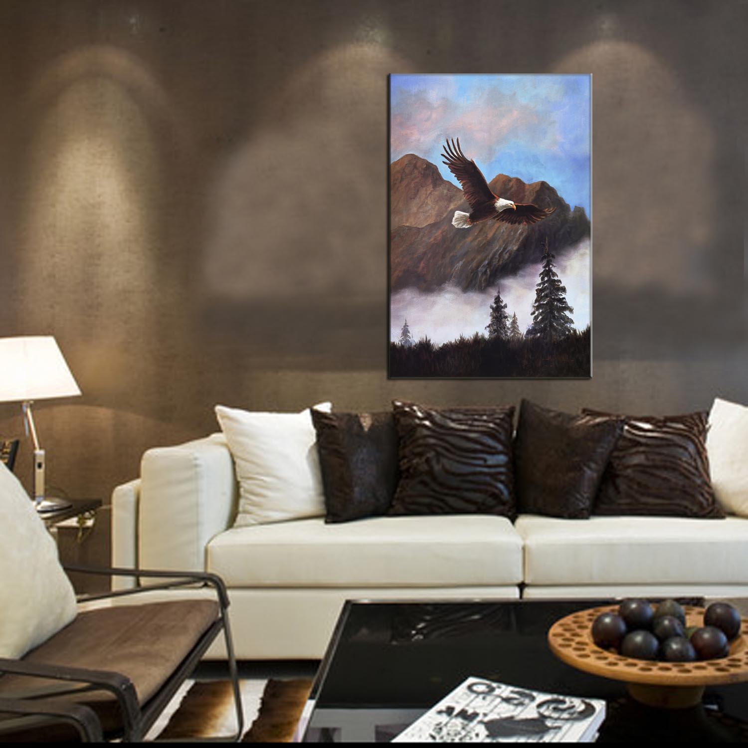 Oil painting decorative paintings, apartment and hotel accessories, one-piece consignment factory, oilpainting, living room and dining room triptyl decorative paintings, landscape abstract cartoon, modern style, customizable, various oilpainting styles, Jiusheng pic 6
