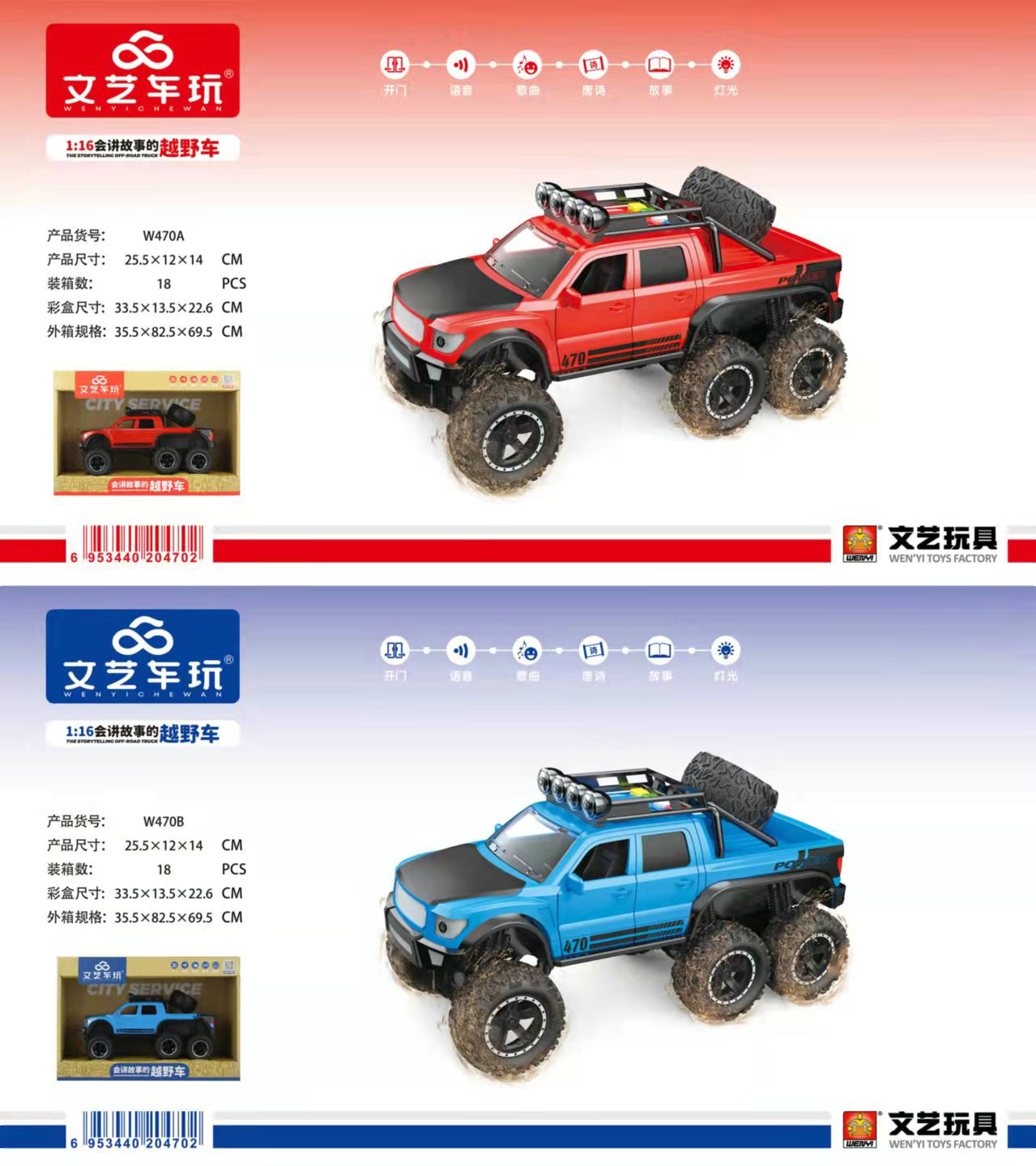 Children's toy car, inertia car model, four-wheel drive audio-visual off-road car, boys' toy car, artistic w660 Specification image
