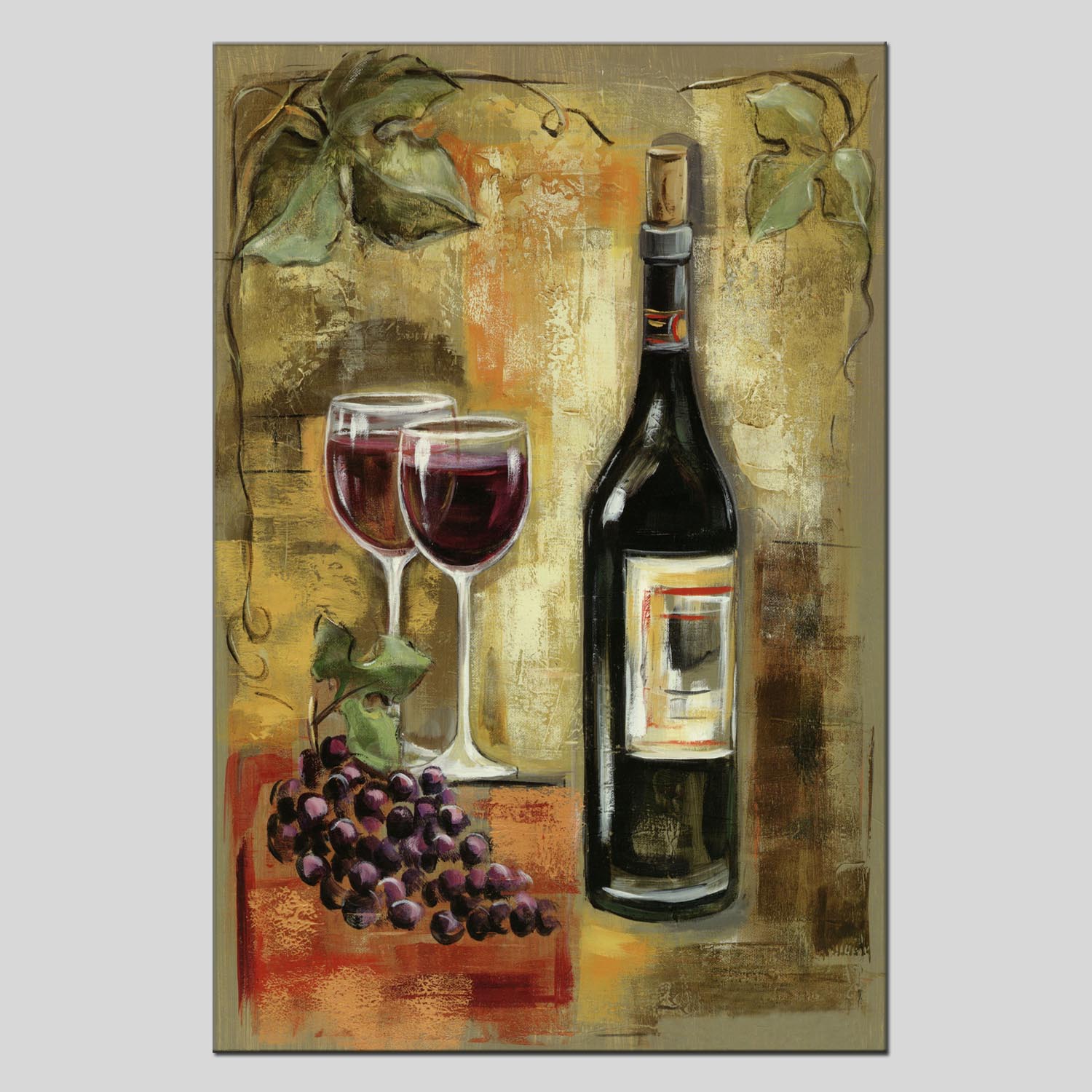 Wine bottle series oilpainting decorative paintings, apartment and hotel matching paintings, one-piece consignment factory, oilpainting, living room and dining room triptyl decorative paintings, landscape abstract modern style, customizable oilpainting styles, Jiusheng pic 8