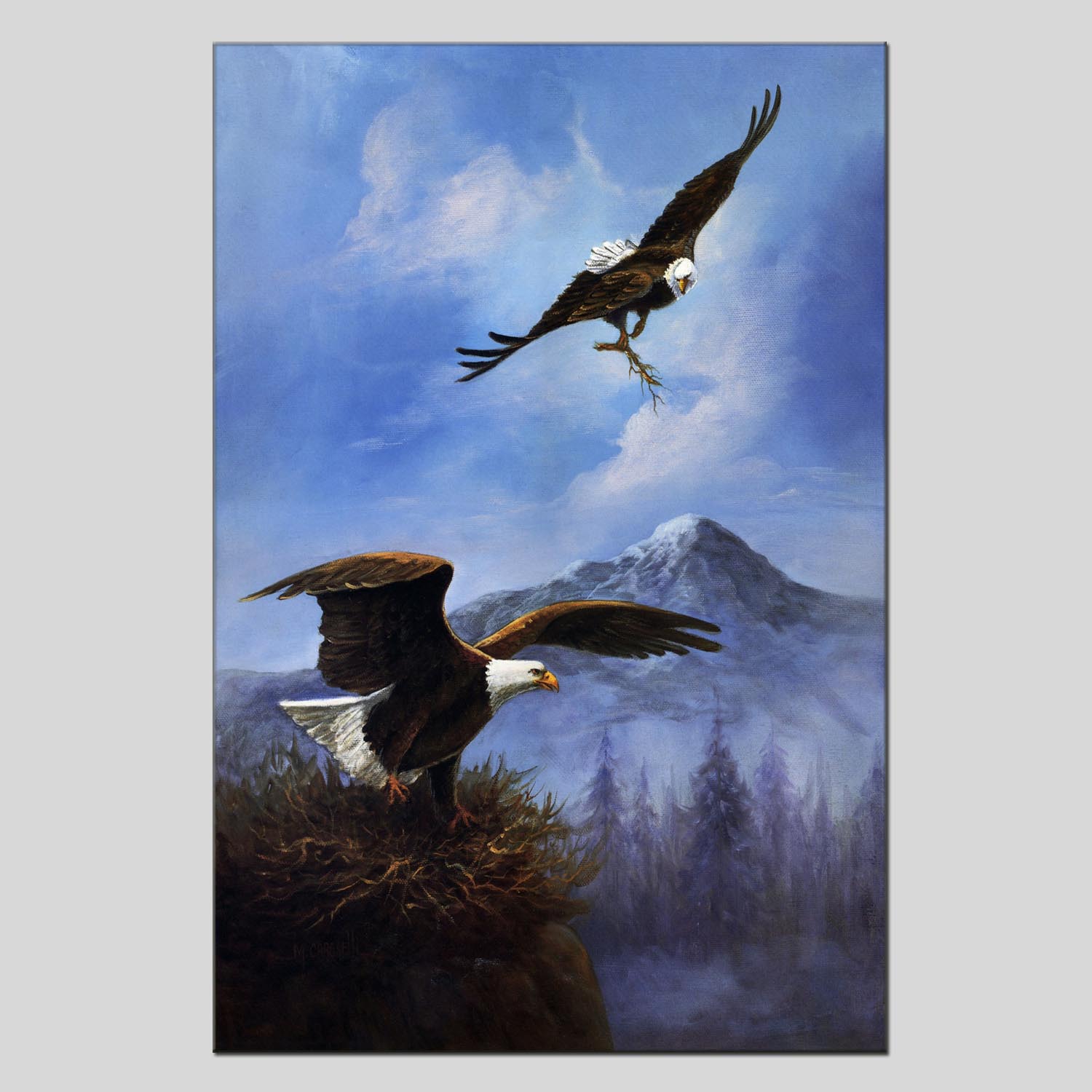 Animal oilpainting decorative paintings, apartment and hotel matching paintings, one-piece consignment factory, oilpainting, living room and dining room triptyl decorative paintings, landscape abstract modern style, customizable oilpainting styles, Jiusheng pic 2