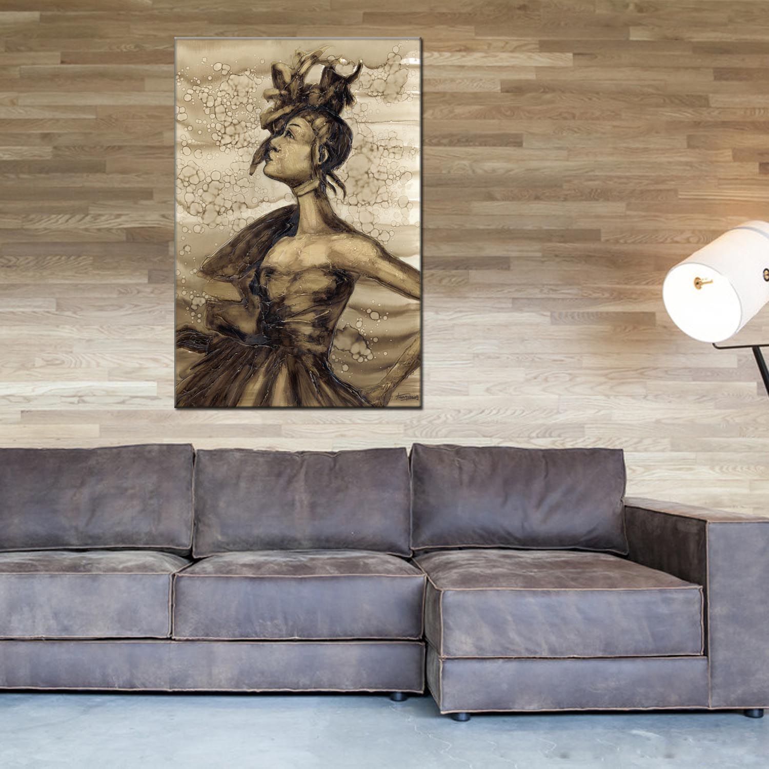 Figure oilpainting decorative paintings, apartment and hotel matching paintings, one-piece consignment factory, oilpainting, living room and dining room triptyl decorative paintings, landscape abstract modern style, customizable oilpainting styles, Jiusheng pic 5