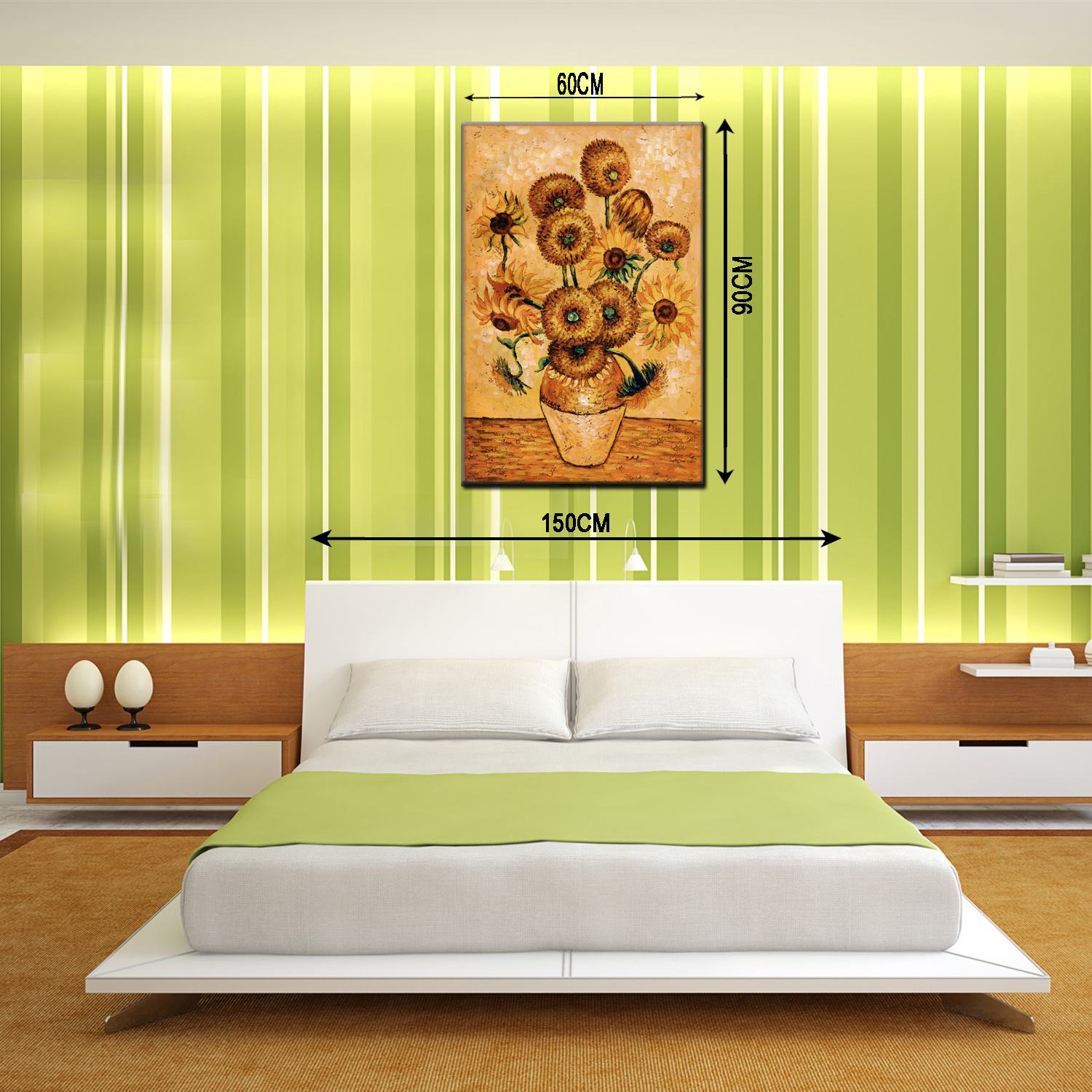 向日葵油画装饰画公寓酒店配画一件代发工厂oilpainting客厅餐厅三联画装饰画风景抽象现代风格可定油画款式多样 九晟详情7