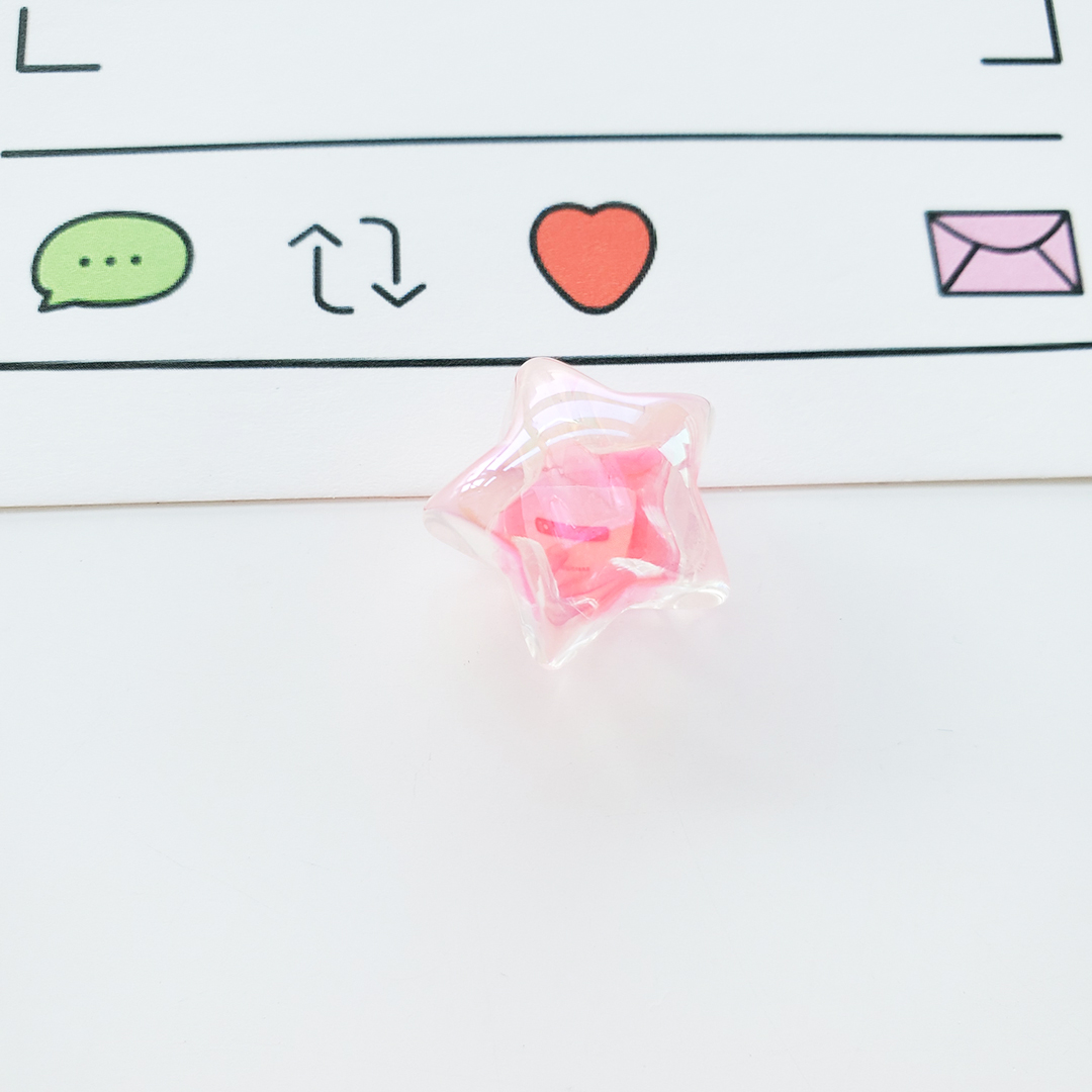 陈明饰品亚克力透明双色七彩五角星散珠DIY儿童发饰材料配件详情9