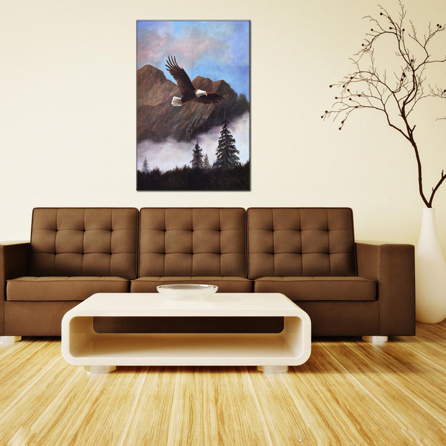 Oil painting decorative paintings, apartment and hotel accessories, one-piece consignment factory, oilpainting, living room and dining room triptyl decorative paintings, landscape abstract cartoon, modern style, customizable, various oilpainting styles, Jiusheng pic 3