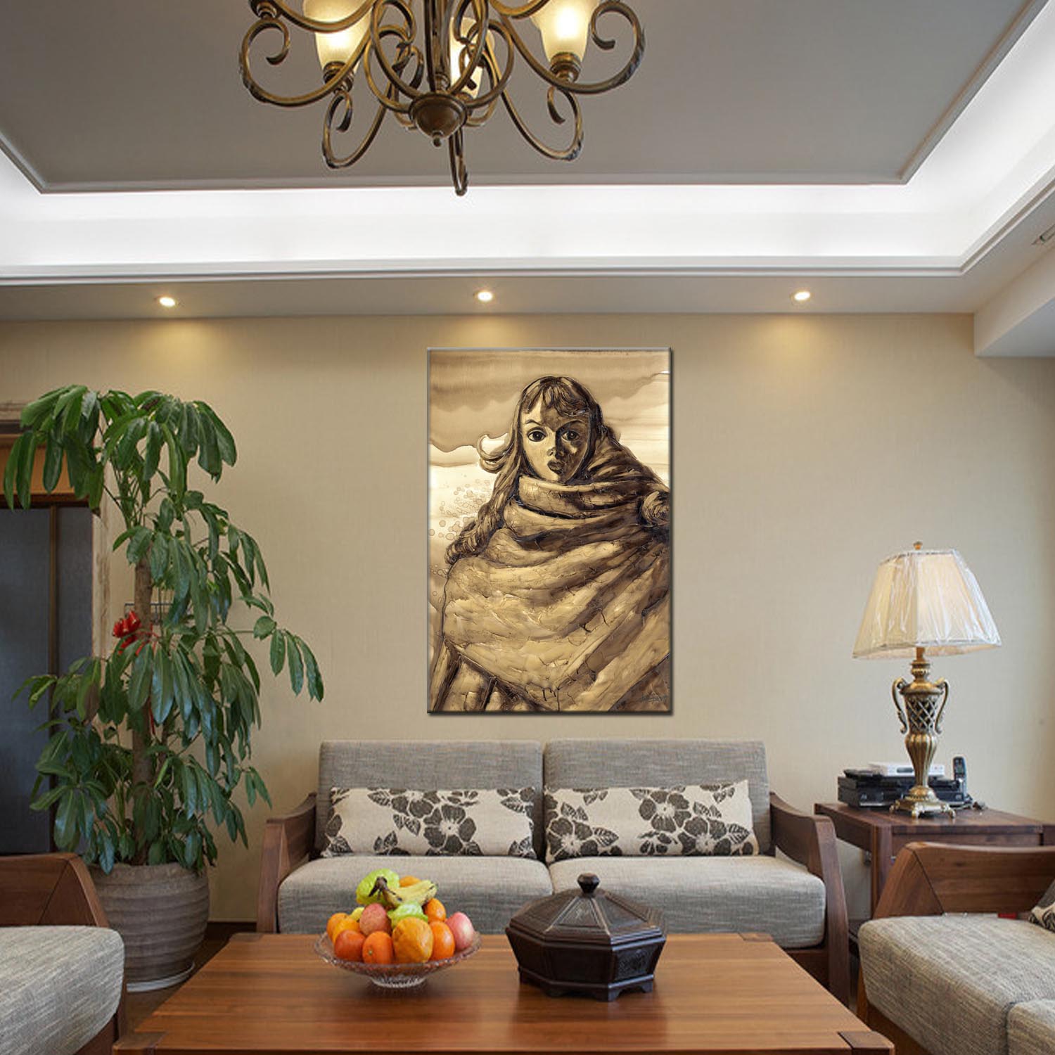 Figure oilpainting decorative paintings, apartment and hotel matching paintings, one-piece consignment factory, oilpainting, living room and dining room triptyl decorative paintings, landscape abstract modern style, customizable oilpainting styles, Jiusheng pic 10