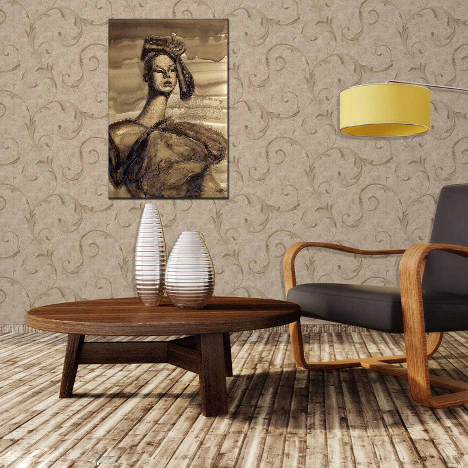 Figure oilpainting decorative paintings, apartment and hotel matching paintings, one-piece consignment factory, oilpainting, living room and dining room triptyl decorative paintings, landscape abstract modern style, customizable oilpainting styles, Jiusheng pic 22