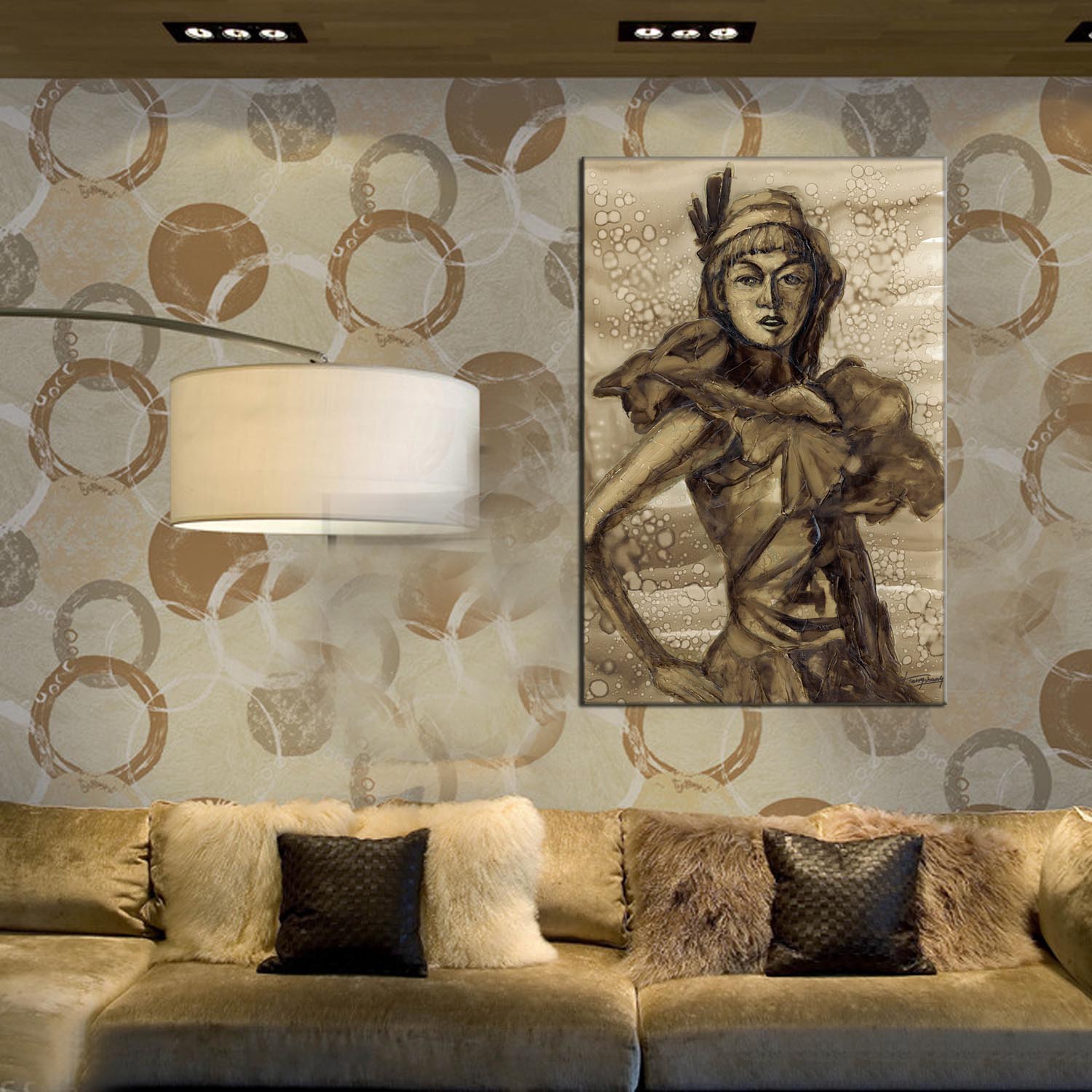 Figure oilpainting decorative paintings, apartment and hotel matching paintings, one-piece consignment factory, oilpainting, living room and dining room triptyl decorative paintings, landscape abstract modern style, customizable oilpainting styles, Jiusheng pic 18