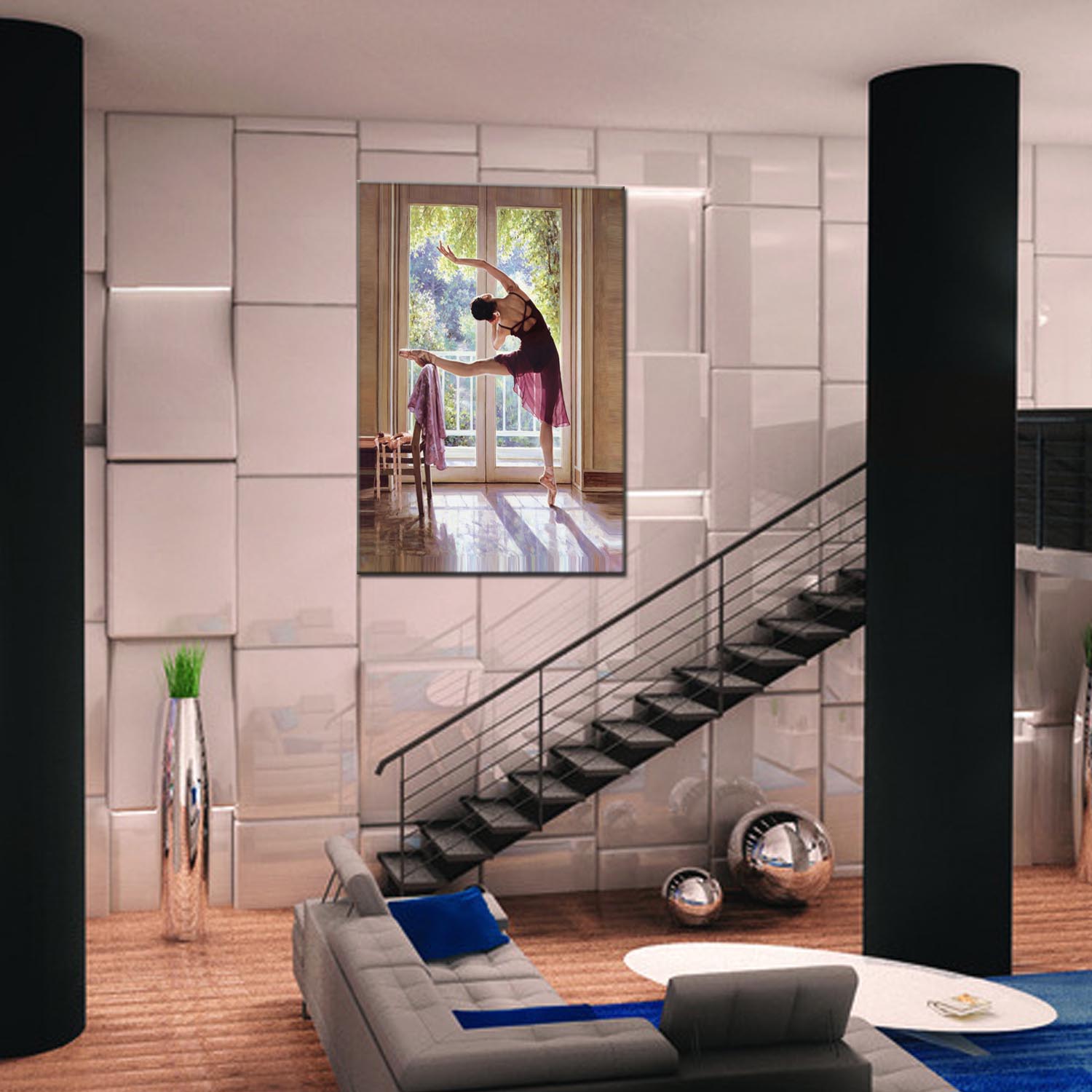 Figure 2 oilpainting Decorative painting, apartment hotel matching painting, one-piece consignment factory, Oil painting, living room and dining room triptyl decorative painting, landscape abstract, modern style, customizable, various oilpainting styles, Jiusheng pic 18