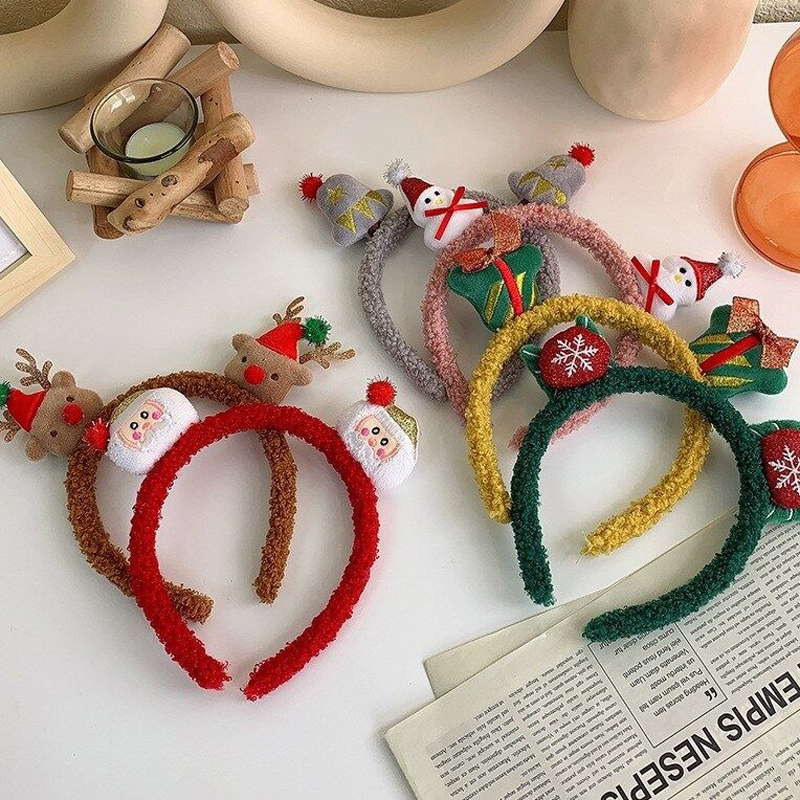 跨境圣诞节发箍麋鹿角雪人可爱头箍儿童幼儿园礼物装饰平安夜发饰