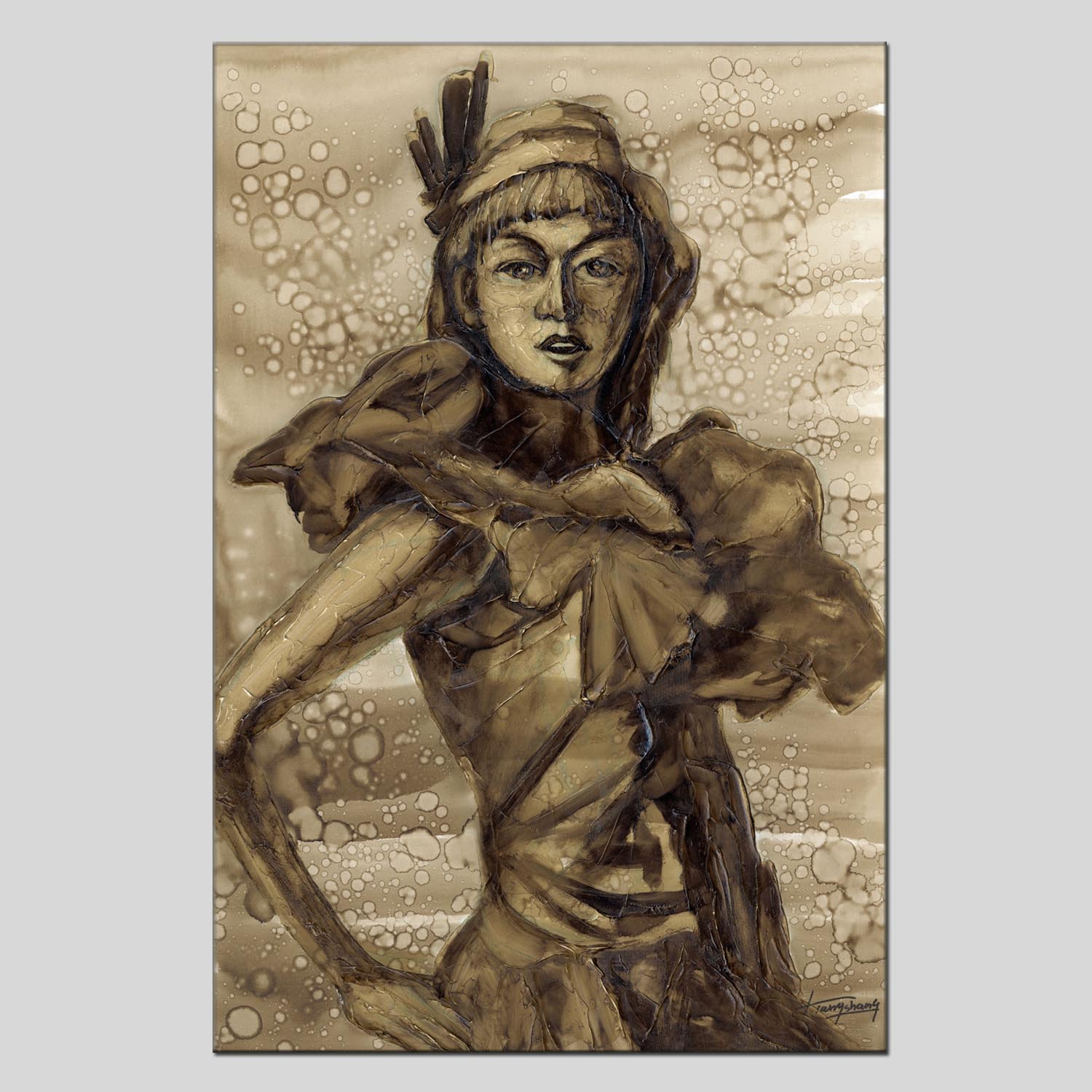Figure oilpainting decorative paintings, apartment and hotel matching paintings, one-piece consignment factory, oilpainting, living room and dining room triptyl decorative paintings, landscape abstract modern style, customizable oilpainting styles, Jiusheng pic 14