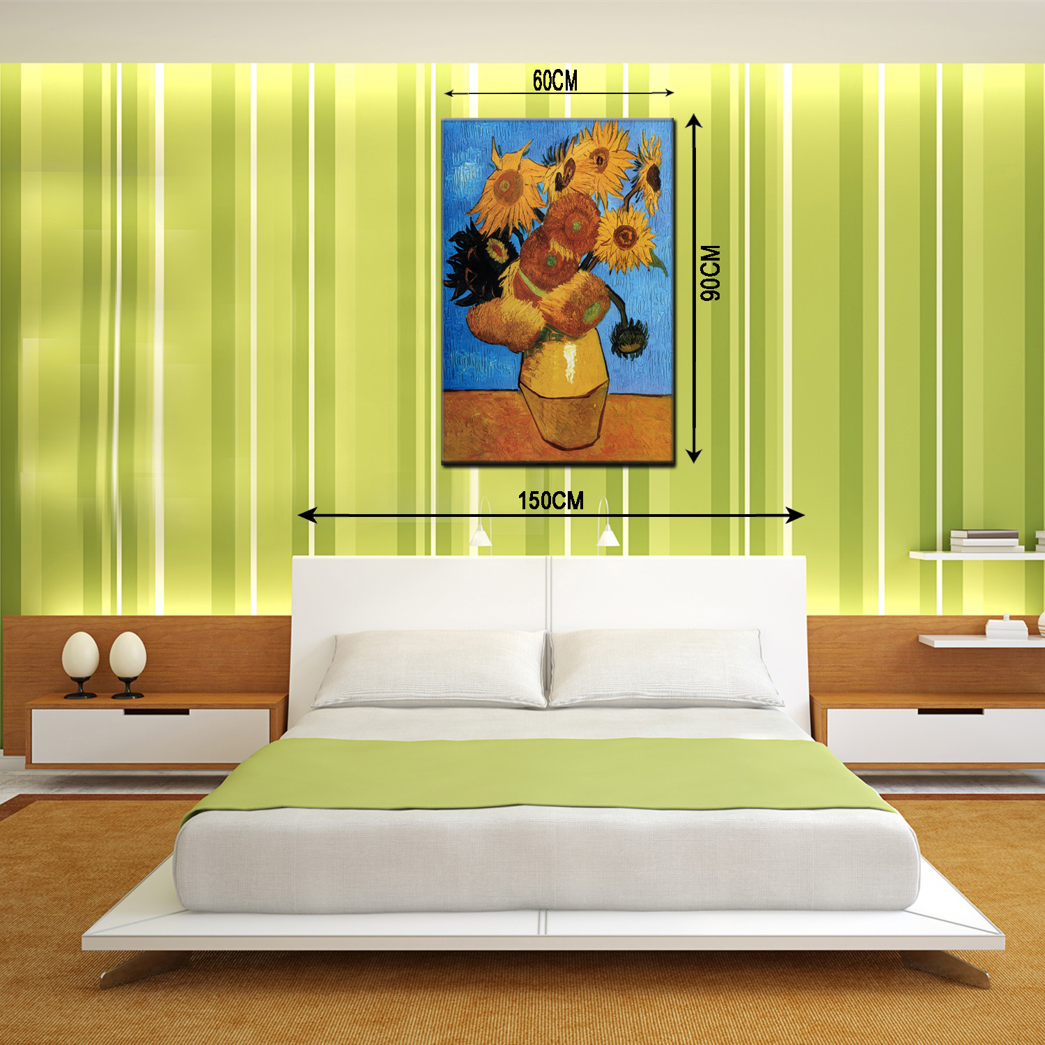 向日葵油画装饰画公寓酒店配画一件代发工厂oilpainting客厅餐厅三联画装饰画风景抽象现代风格可定油画款式多样 九晟详情1