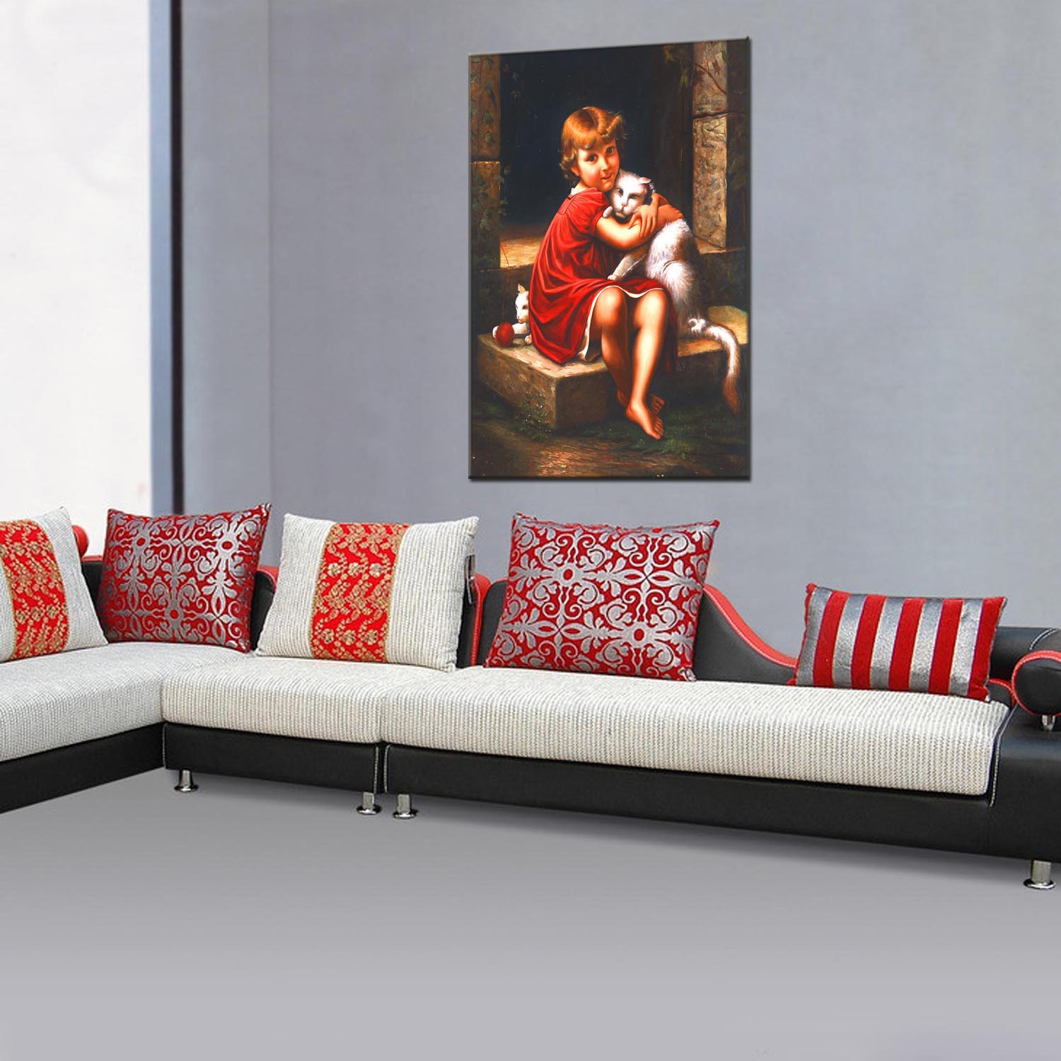 Figure 2 oilpainting Decorative painting, apartment hotel matching painting, one-piece consignment factory, Oil painting, living room and dining room triptyl decorative painting, landscape abstract, modern style, customizable, various oilpainting styles, Jiusheng pic 5