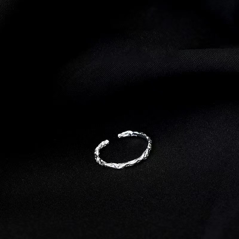 S925 Sterling Silver Premium Ring Women's Simple Design Sense Niche Light Luxury Plain Ring Open Ring Index Finger Ring Plain Ring details Picture