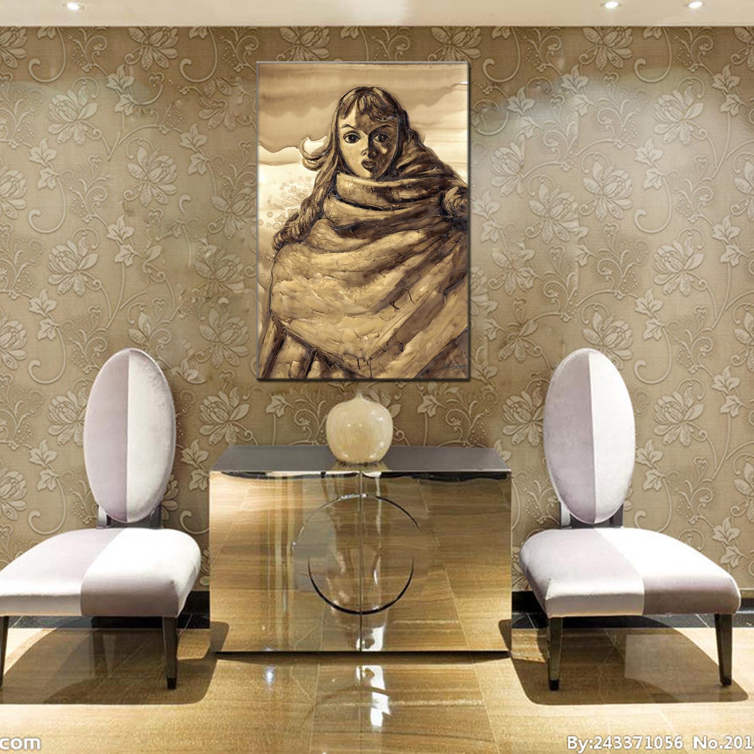 Figure oilpainting decorative paintings, apartment and hotel matching paintings, one-piece consignment factory, oilpainting, living room and dining room triptyl decorative paintings, landscape abstract modern style, customizable oilpainting styles, Jiusheng pic 9