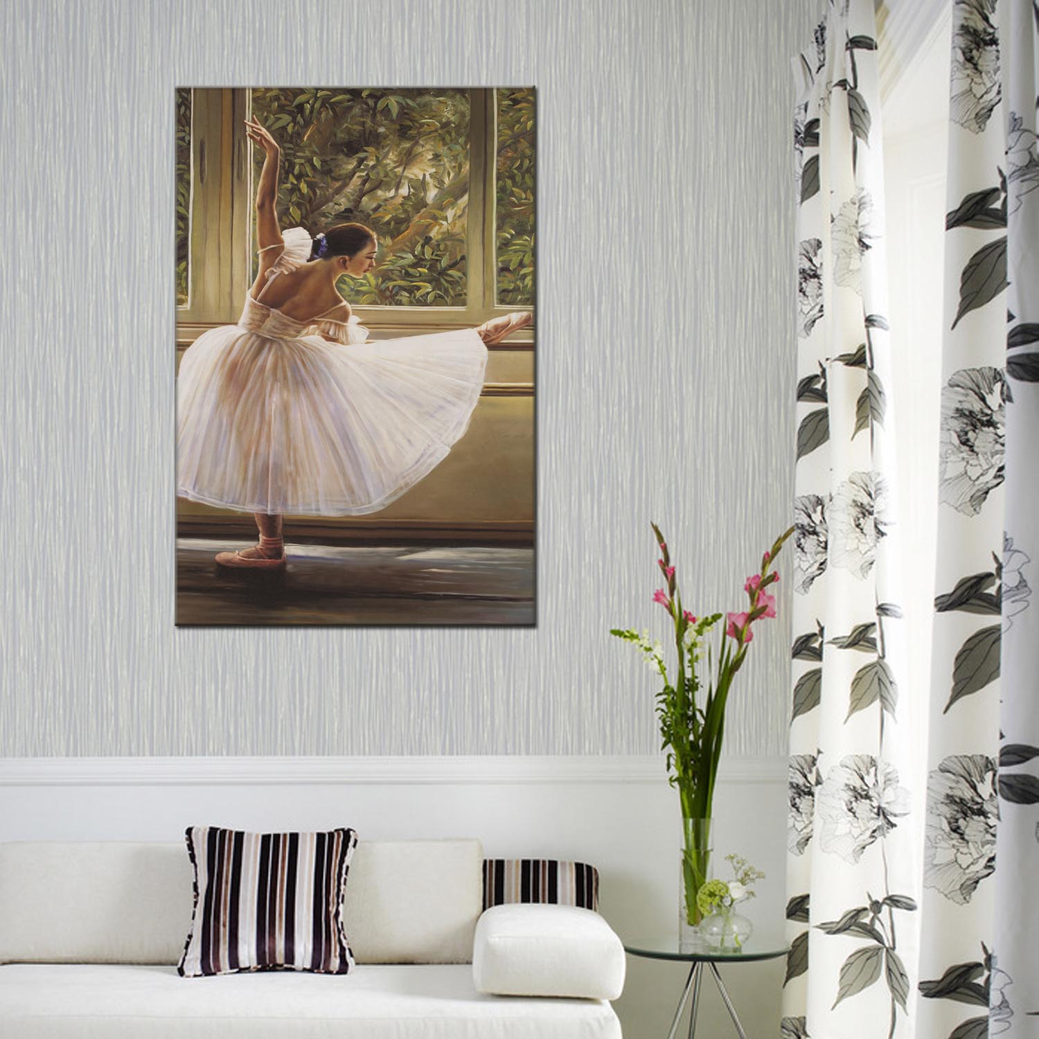 Figure 2 oilpainting Decorative painting, apartment hotel matching painting, one-piece consignment factory, Oil painting, living room and dining room triptyl decorative painting, landscape abstract, modern style, customizable, various oilpainting styles, Jiusheng pic 9