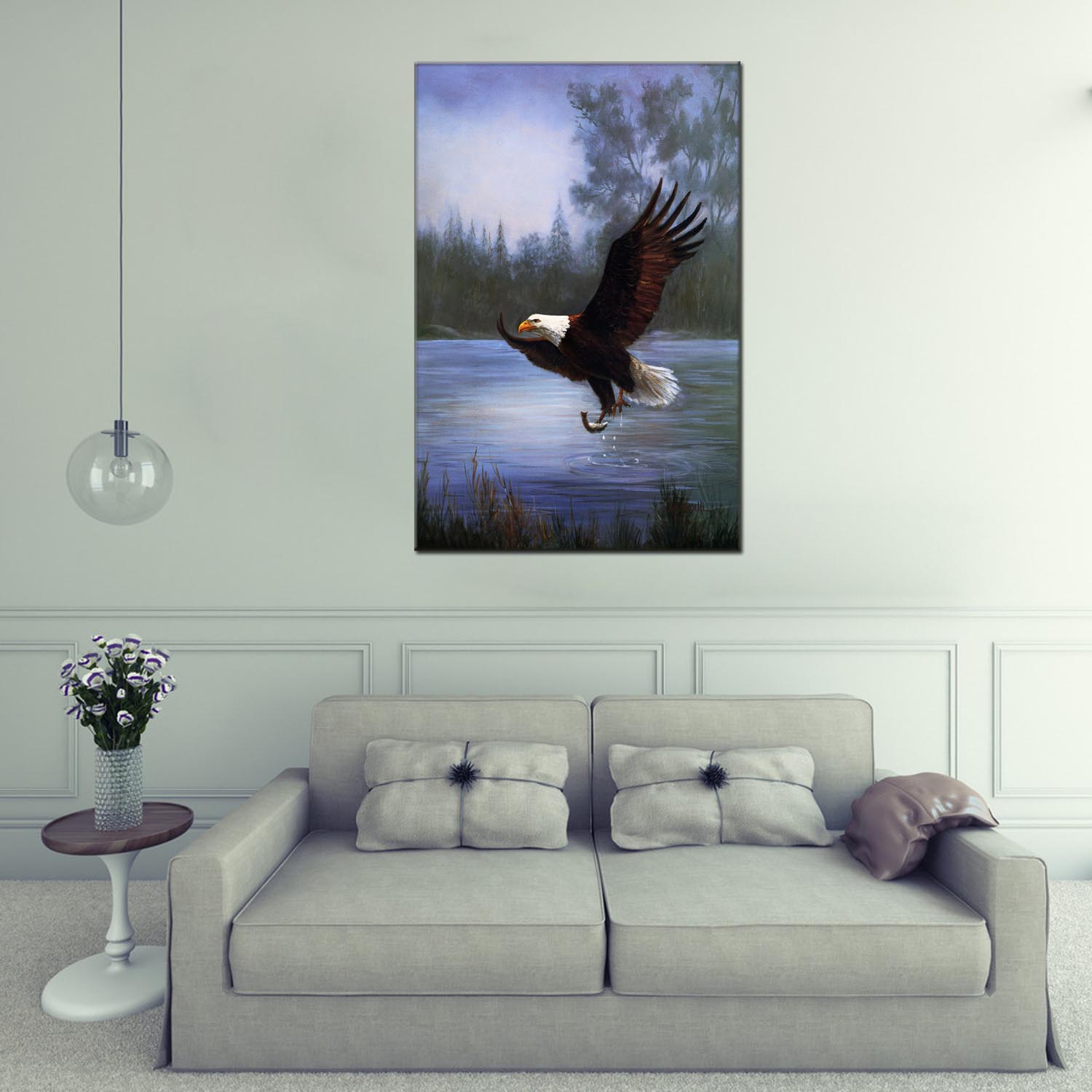 Animal oilpainting decorative paintings, apartment and hotel matching paintings, one-piece consignment factory, oilpainting, living room and dining room triptyl decorative paintings, landscape abstract modern style, customizable oilpainting styles, Jiusheng pic 9