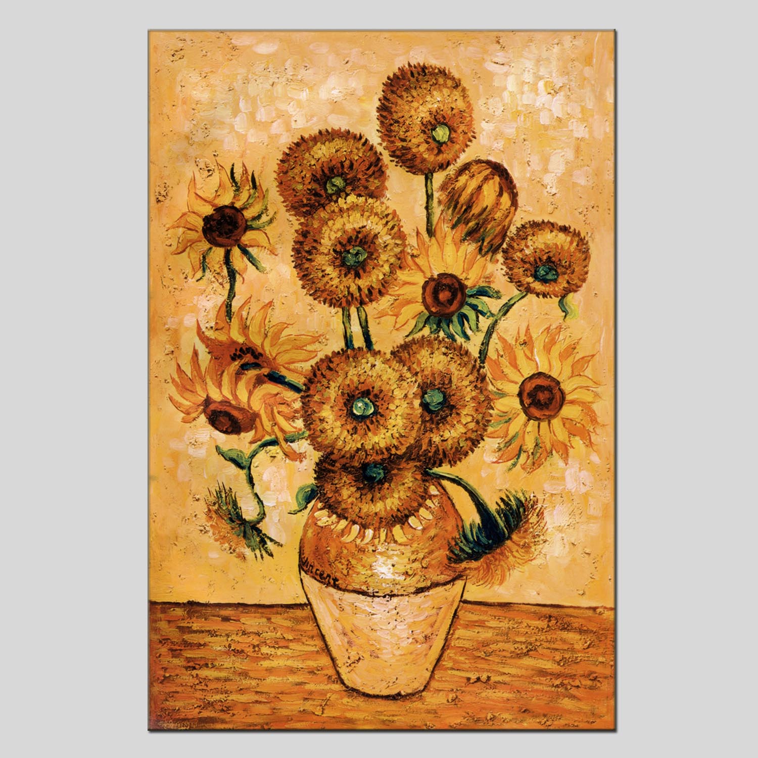 向日葵油画装饰画公寓酒店配画一件代发工厂oilpainting客厅餐厅三联画装饰画风景抽象现代风格可定油画款式多样 九晟详情2