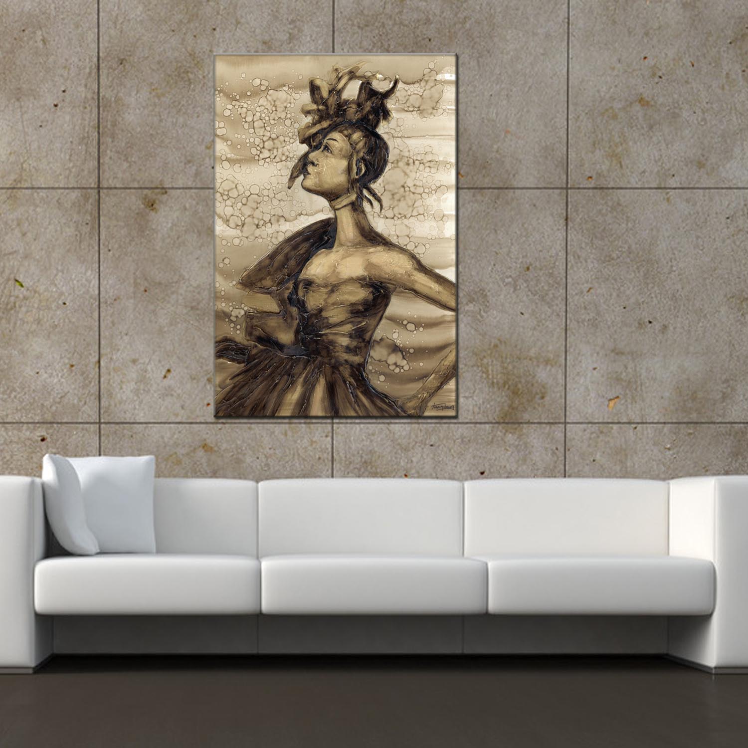 Figure oilpainting decorative paintings, apartment and hotel matching paintings, one-piece consignment factory, oilpainting, living room and dining room triptyl decorative paintings, landscape abstract modern style, customizable oilpainting styles, Jiusheng pic 6