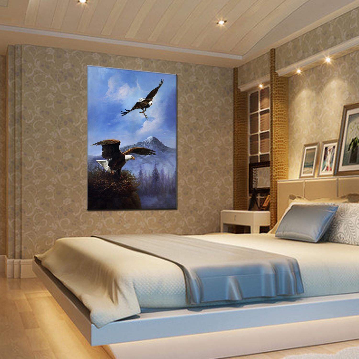 Animal oilpainting decorative paintings, apartment and hotel matching paintings, one-piece consignment factory, oilpainting, living room and dining room triptyl decorative paintings, landscape abstract modern style, customizable oilpainting styles, Jiusheng pic 6