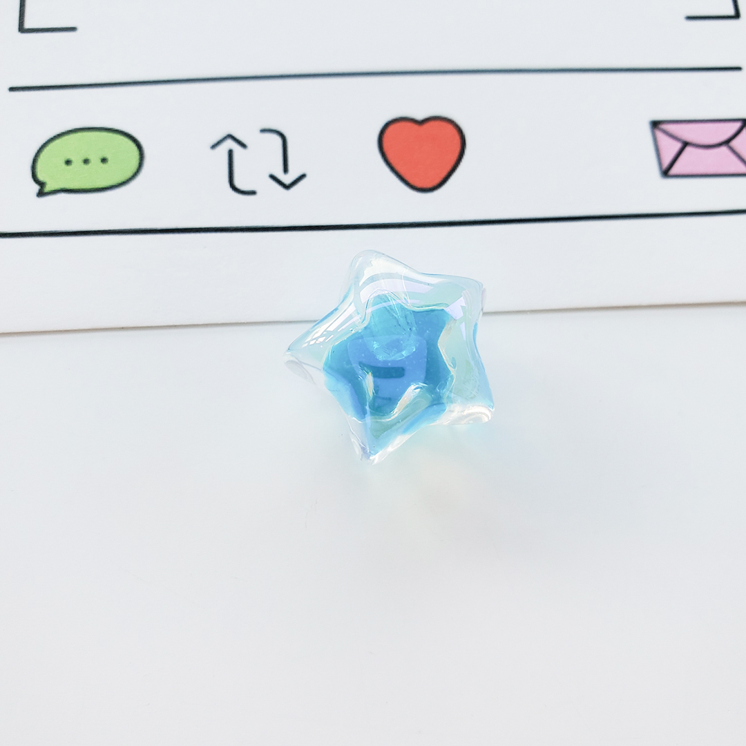 陈明饰品亚克力透明双色七彩五角星散珠DIY儿童发饰材料配件详情12