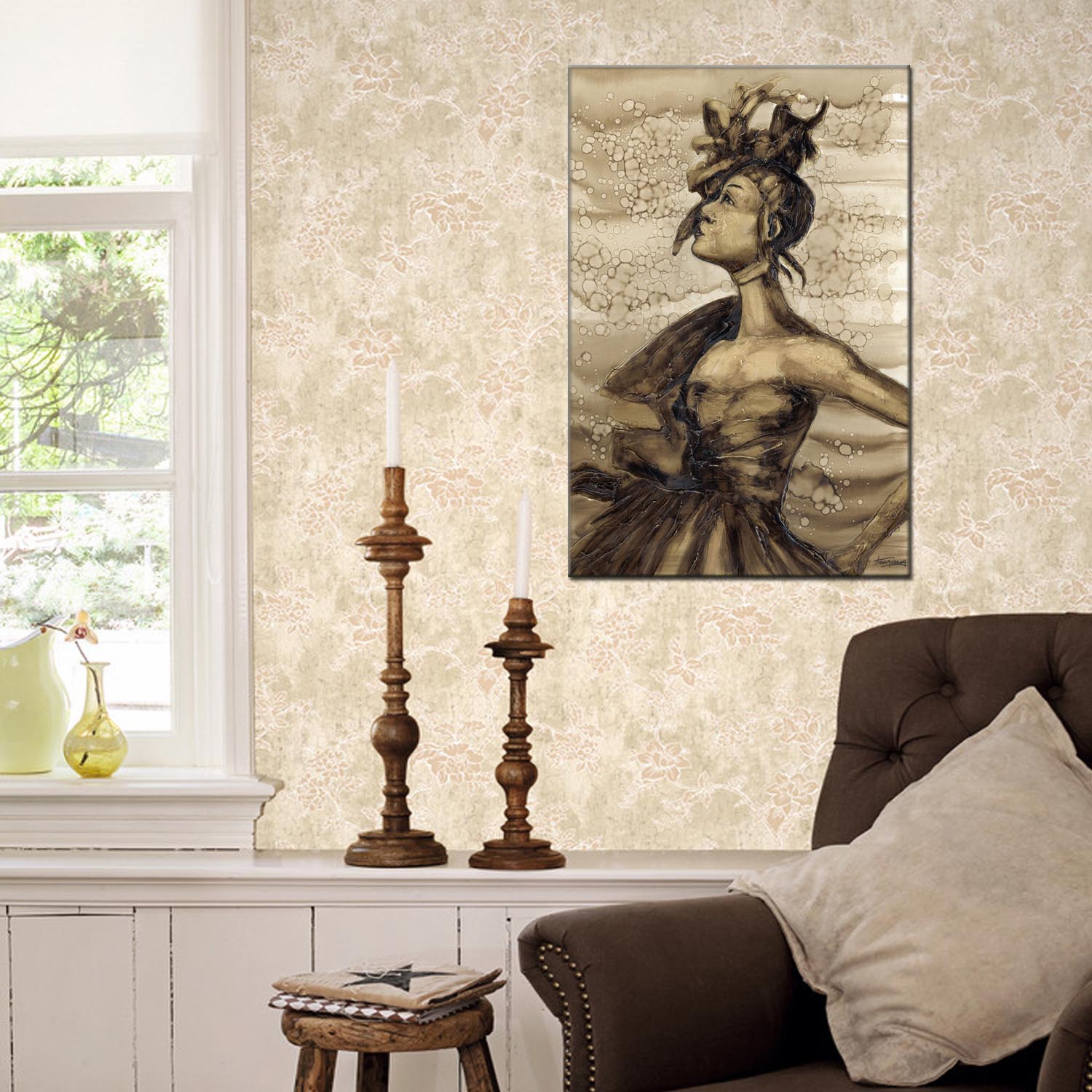 Figure oilpainting decorative paintings, apartment and hotel matching paintings, one-piece consignment factory, oilpainting, living room and dining room triptyl decorative paintings, landscape abstract modern style, customizable oilpainting styles, Jiusheng pic 4