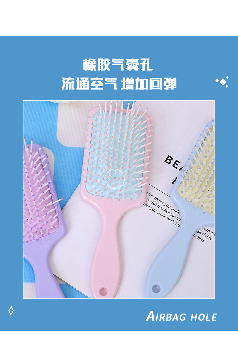 Tulip fragrance air bag massage comb for women, home air cushion comb with fragrance, plastic hair smoothing comb, hair care comb pic 5