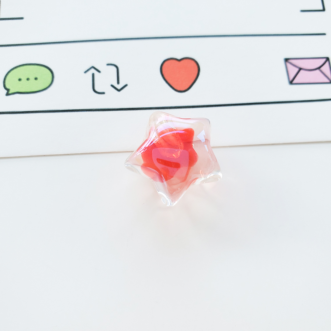 陈明饰品亚克力透明双色七彩五角星散珠DIY儿童发饰材料配件详情10