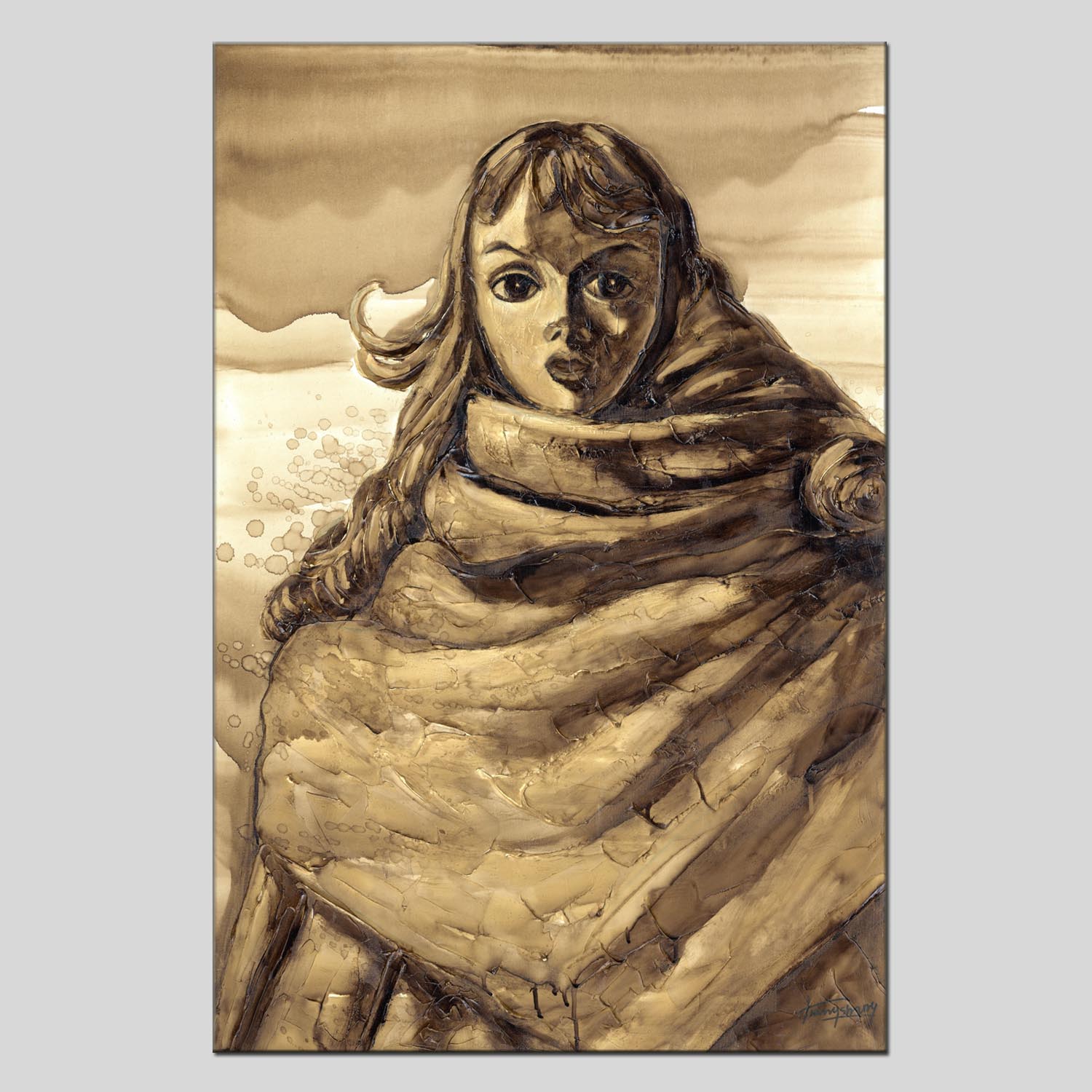 Figure oilpainting decorative paintings, apartment and hotel matching paintings, one-piece consignment factory, oilpainting, living room and dining room triptyl decorative paintings, landscape abstract modern style, customizable oilpainting styles, Jiusheng pic 8