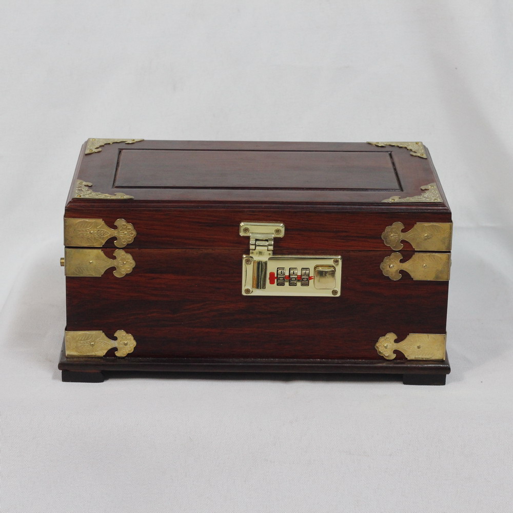 红酸枝中号首饰盒巴里黄檀红木化妆盒珠宝玉器收纳盒婚嫁用品详情1