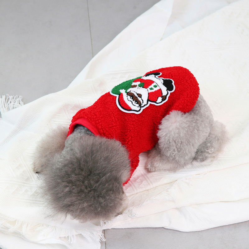 Pet clothing, Santa Claus gifts, Christmas reindeer, Christmas tree velvet coat, winter style, warm, comfortable and soft pet dog clothes pic 3