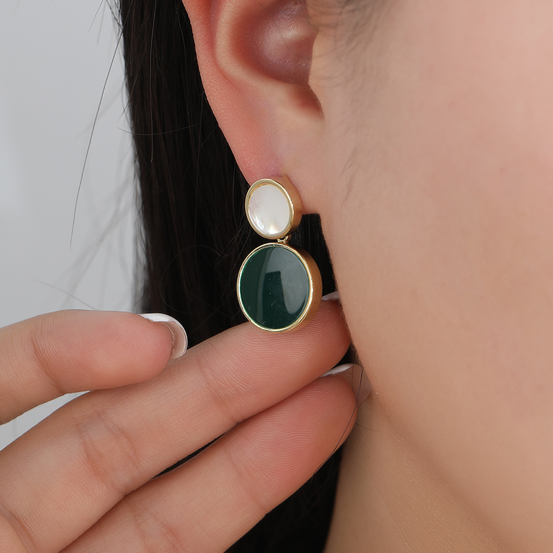 Korean Fashion Simple With Emerald Temperament White Contrast Earrings Butterfly Butterfly -011 Specification drawing