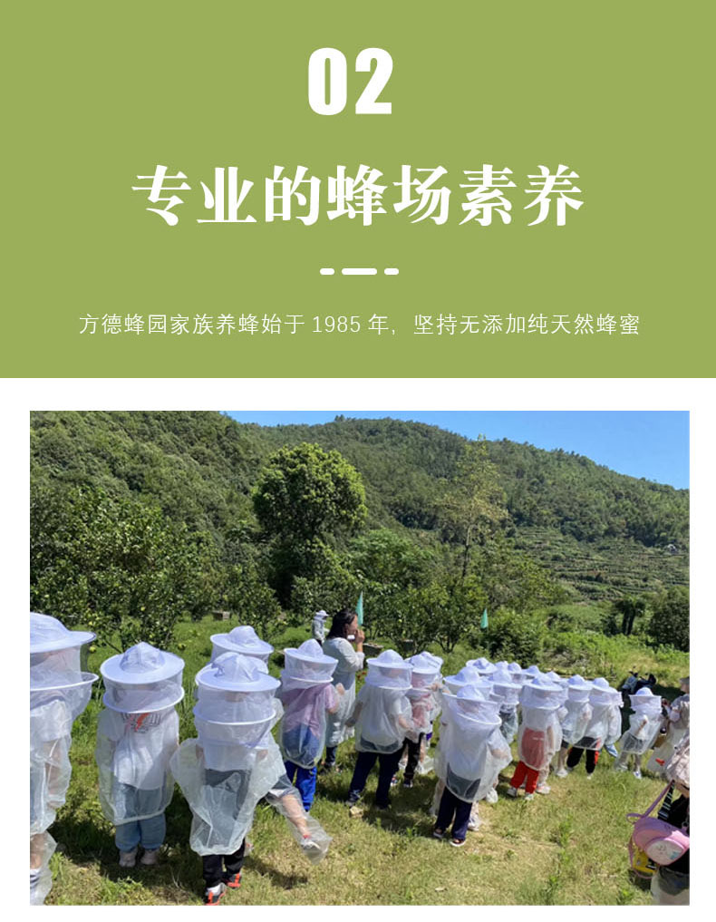 【方德蜂园】精酿洋槐花蜂蜜 特级 采集花期茂盛期 无添加野生纯蜂蜜详情4