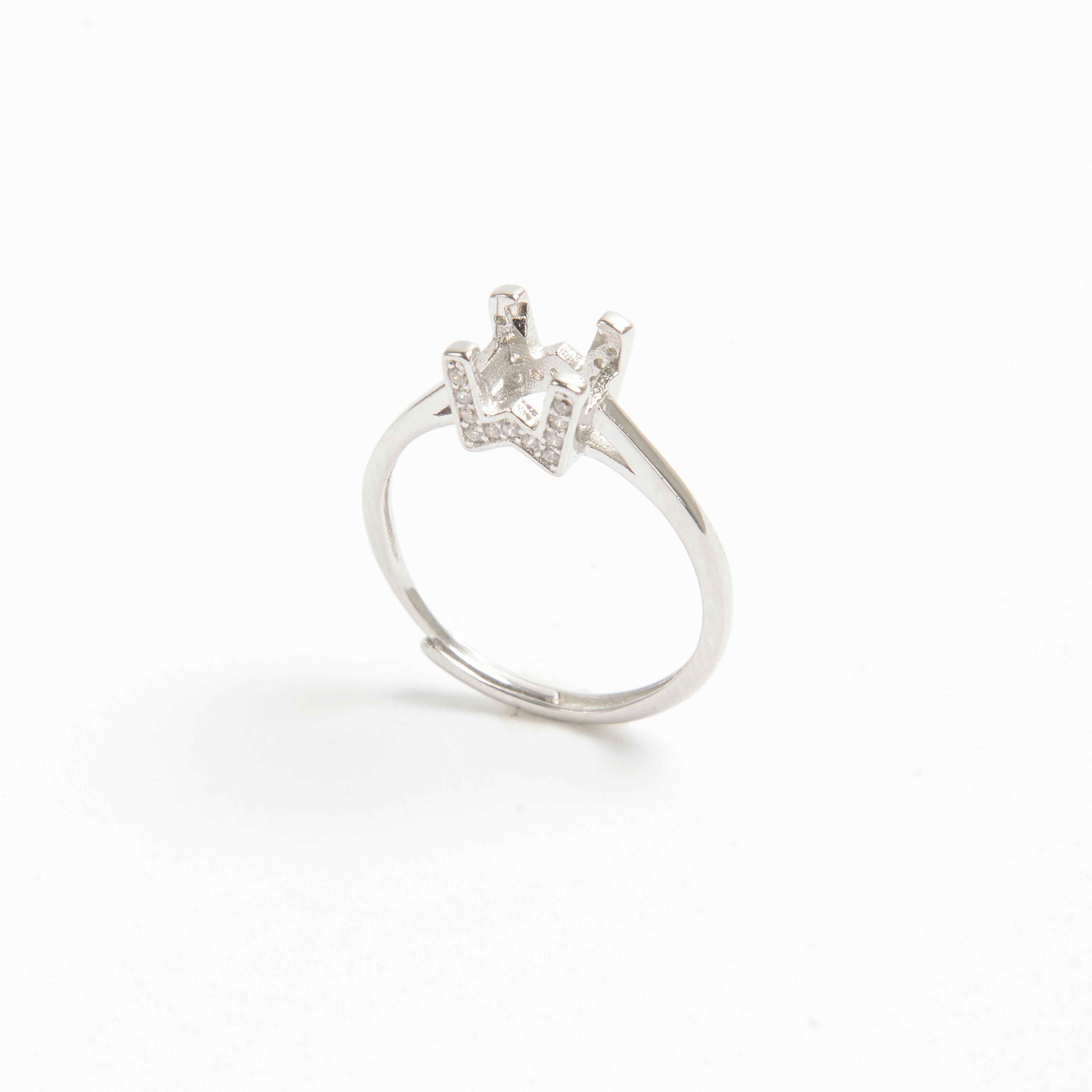 925 Silver W shape four claw ring ring support jewelry accessories