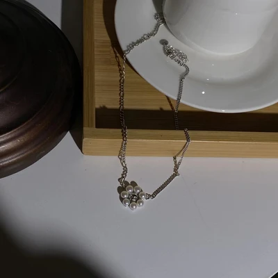 S925 Thai Silver Edition Skull Pearl Necklace Sterling Silver Silver Lace Silver Jewelry