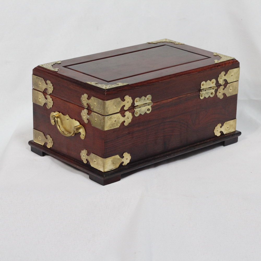 红酸枝中号首饰盒巴里黄檀红木化妆盒珠宝玉器收纳盒婚嫁用品详情6