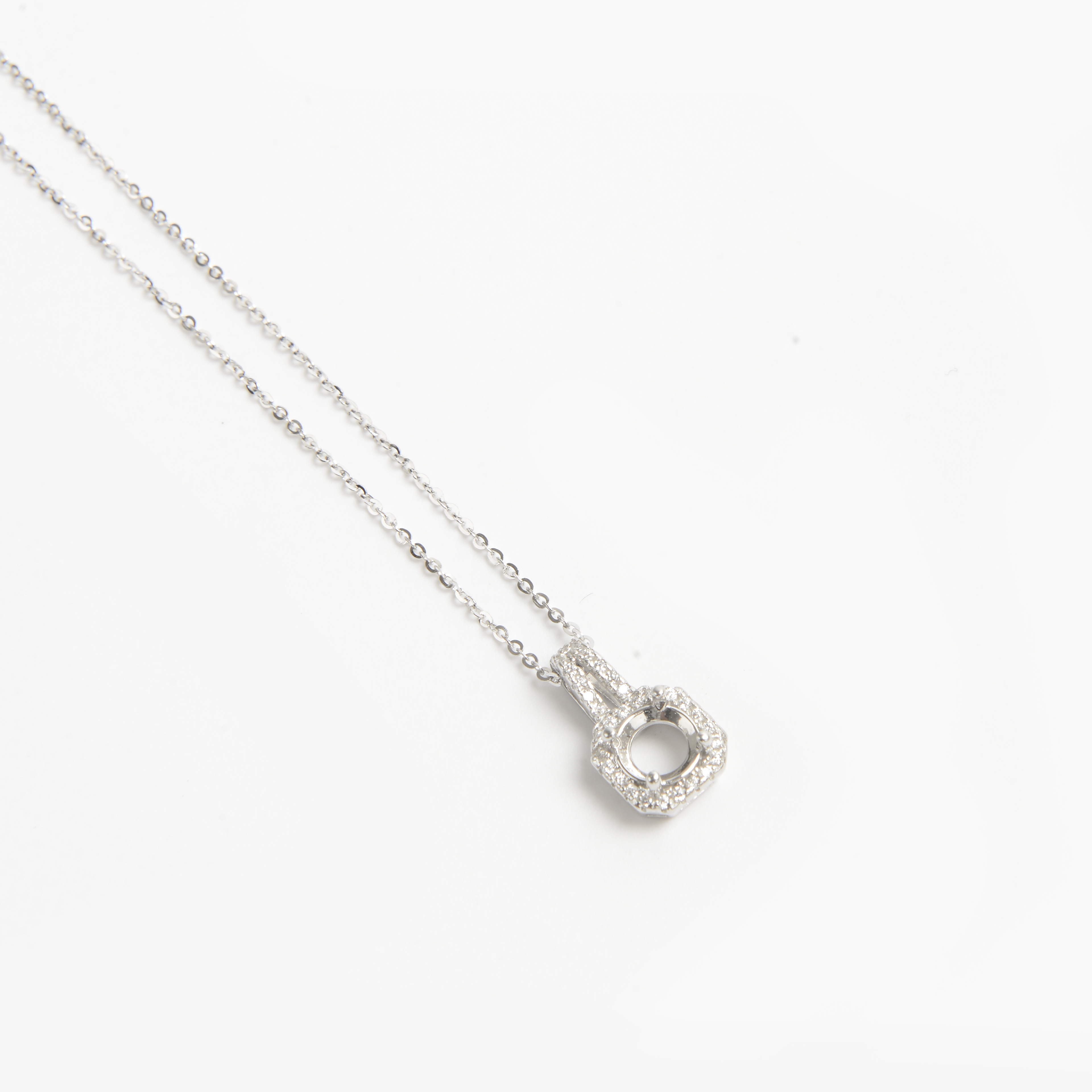 925 Silver square pendant necklace 2