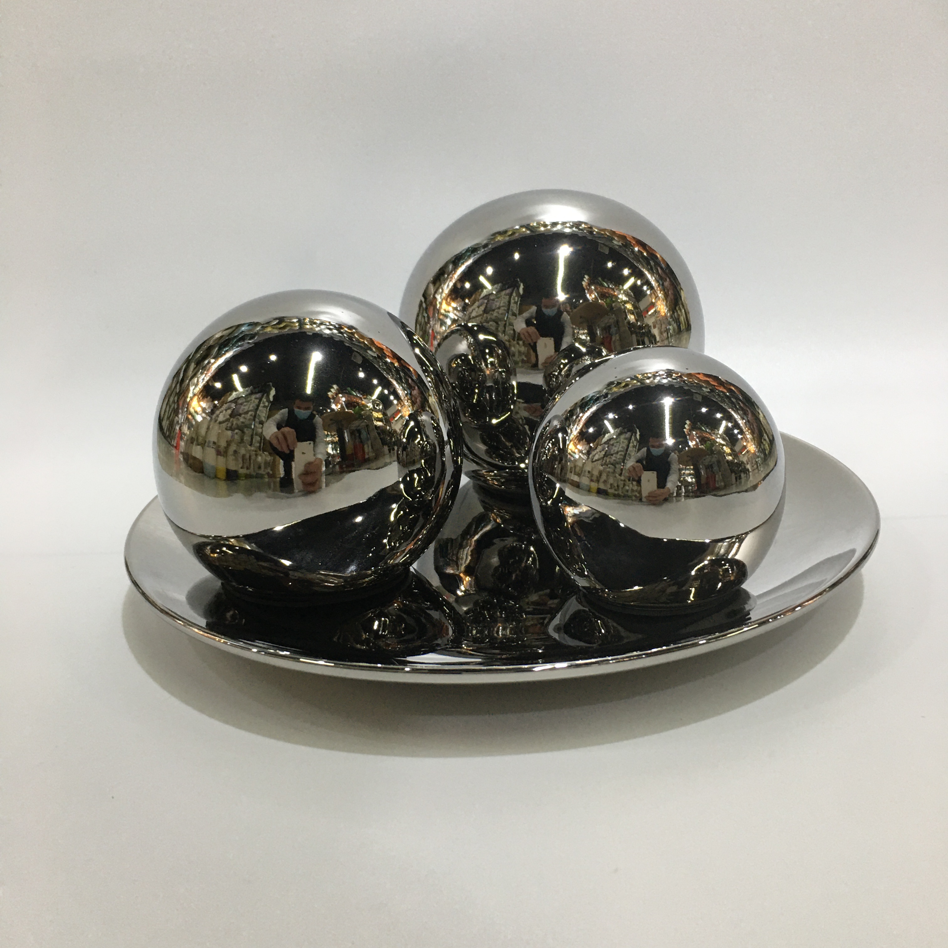 2025chinagoods Ceramic Handicrafts, Hotel and Home Four-piece Set, Pure Silver Ornaments, Modern and simple Office Creative Ornaments, Decorative wine cabinet and TV Cabinet ornaments details Picture