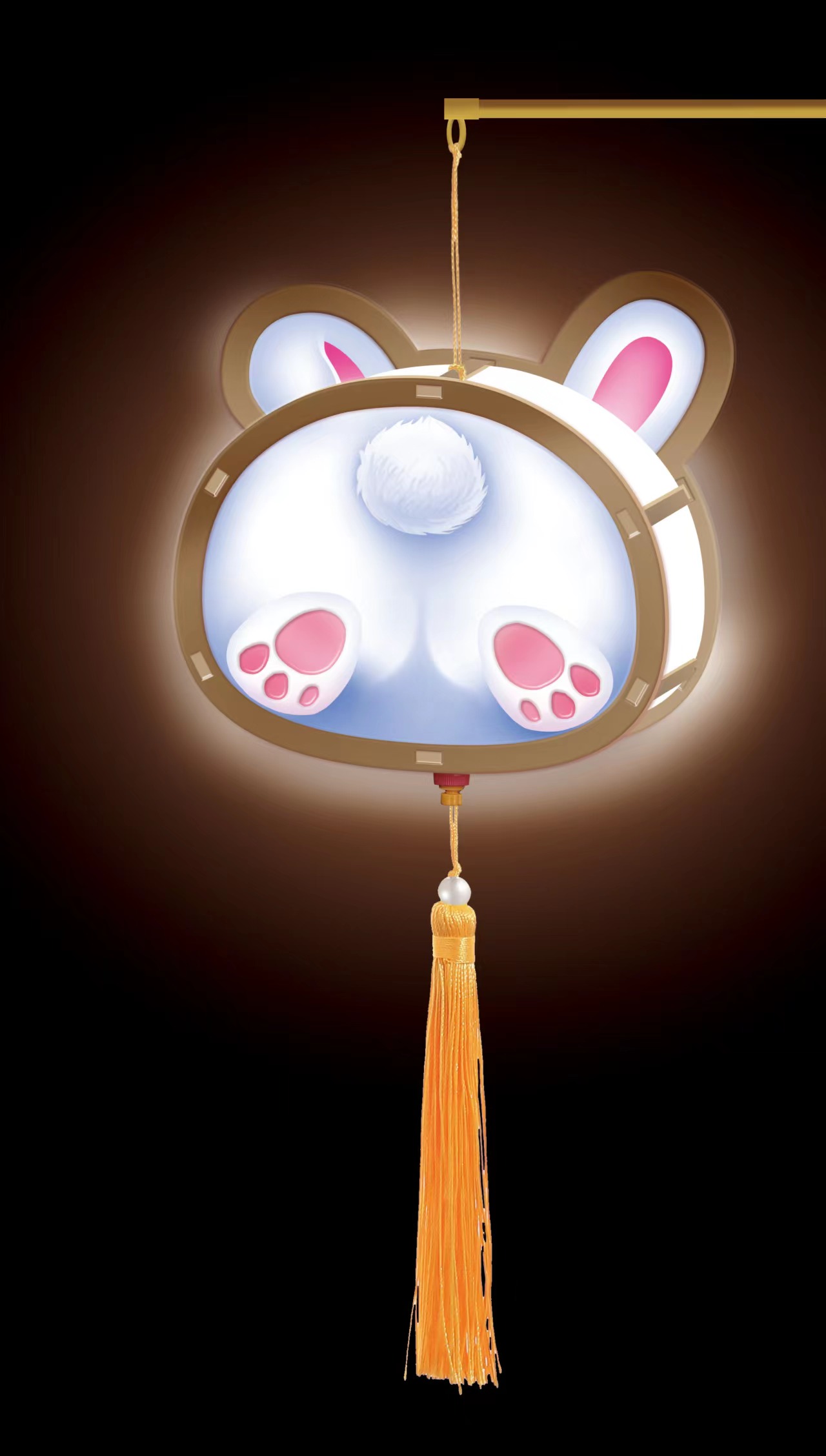 兔子中秋月饼兔花灯手工绘画儿童手提电子灯DIY元宵灯涂鸦灯笼详情4