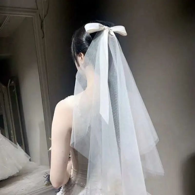 Wedding veil, wedding dress veil, bride's hair knot, bridesmaid flower girl, bow, export Only Love wedding supplies Specification image