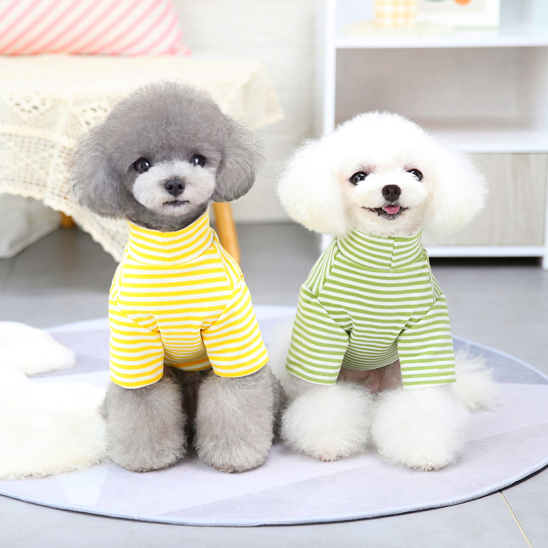 Pet Clothing New Dog Bear Striped Bottom Coat Winter New Fabric Thick Soft Warm Dog Cute Clothing Application Scenario