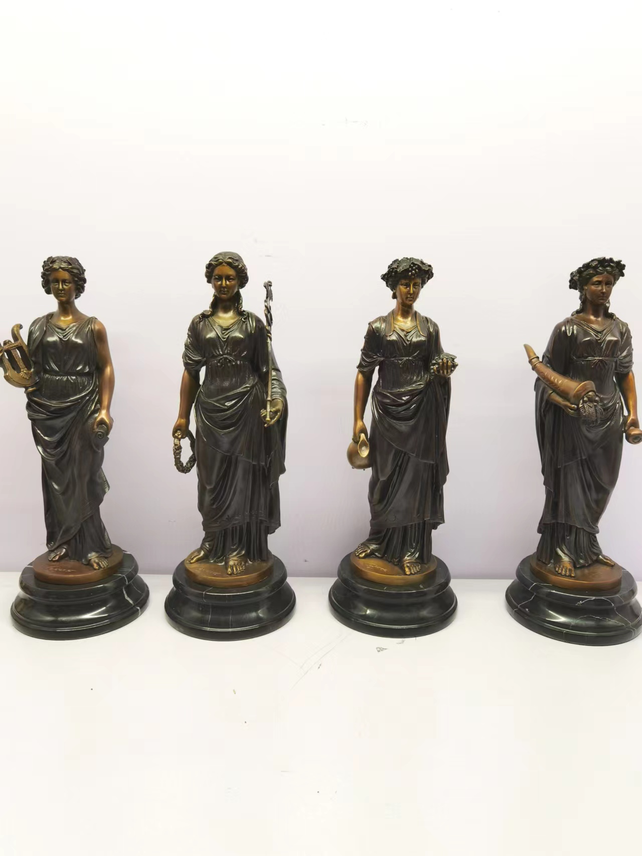 Bronze Sculpture Four Seasons Goddess Of Music Goddess Popular Decoration Office Home Living Room Indoor Copper Decoration Soft Decoration Arts And Crafts Gifts To Give People Good Item Picture