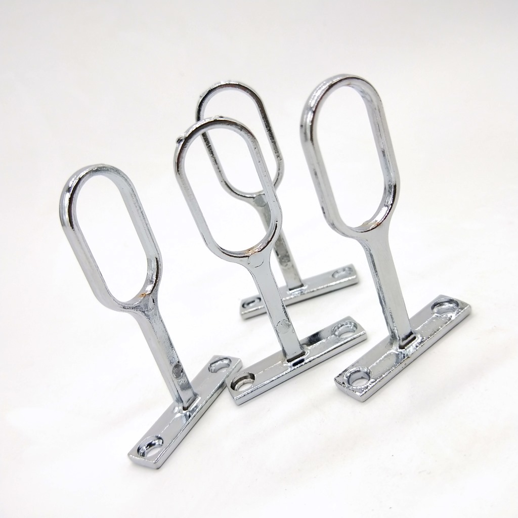 Thickened alloy corner clothes bracket top installation hanging clothes through clothes through seat wardrobe accessories hanging rod corner flange seat multiple styles details Picture