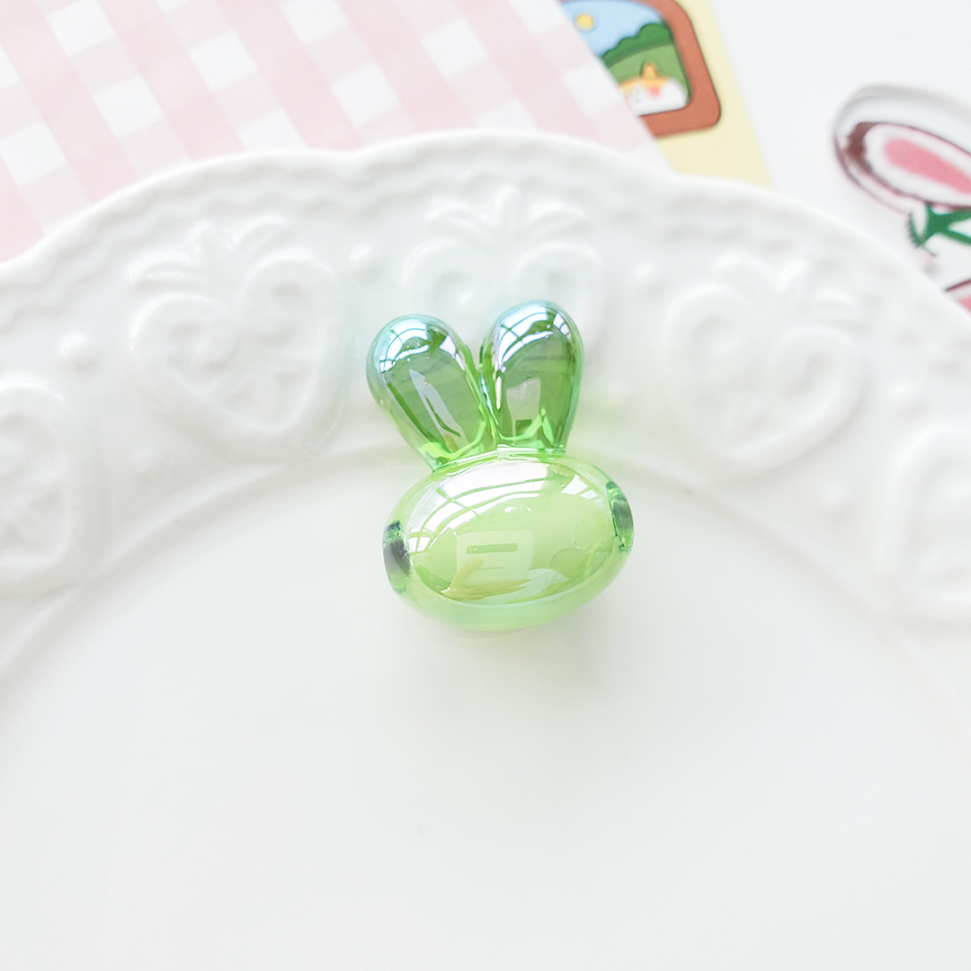 Little rabbit head bead acrylic Korean seven-color magic cartoon candy color bead middle bead hair string material pic 18