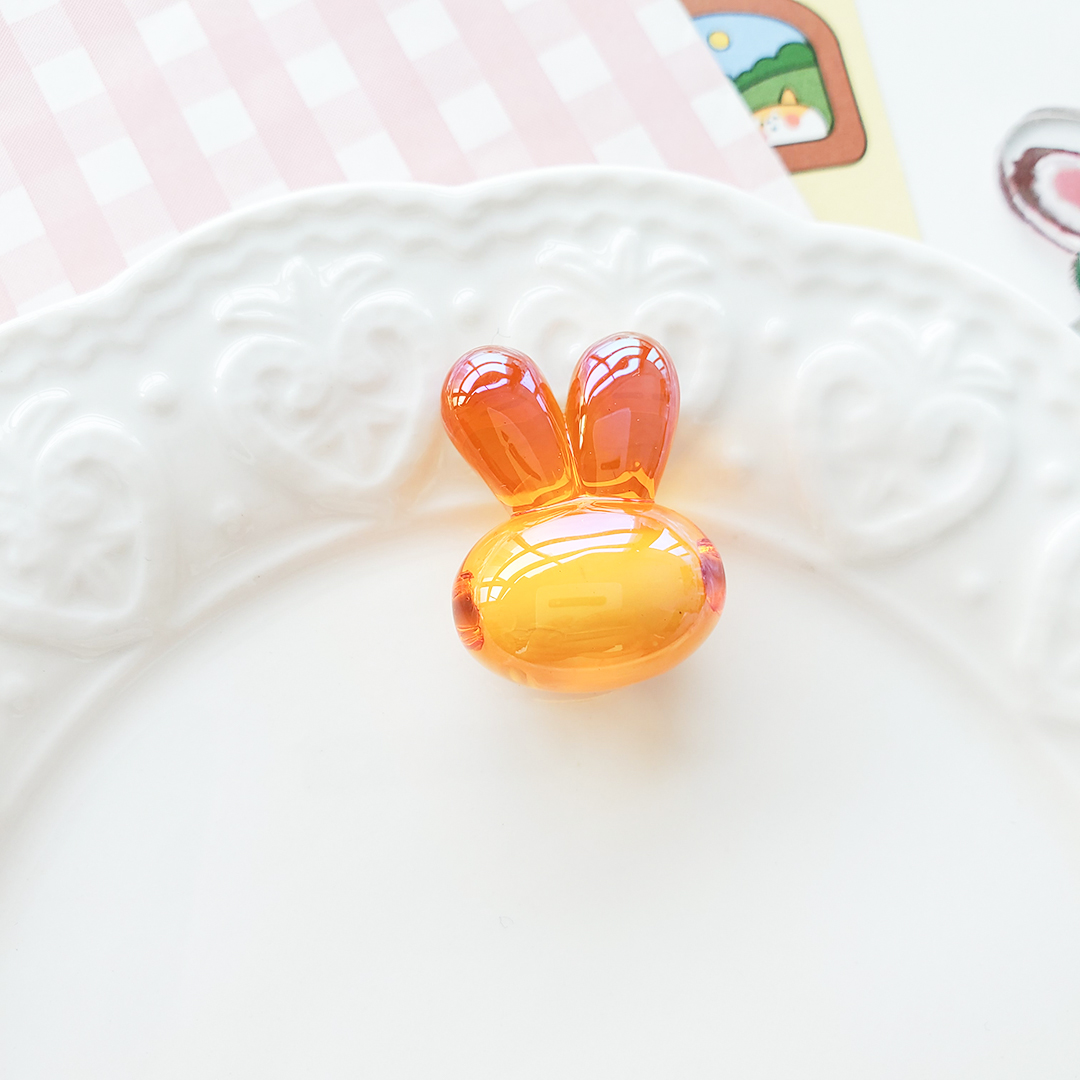 Little rabbit head bead acrylic Korean seven-color magic cartoon candy color bead middle bead hair string material pic 11