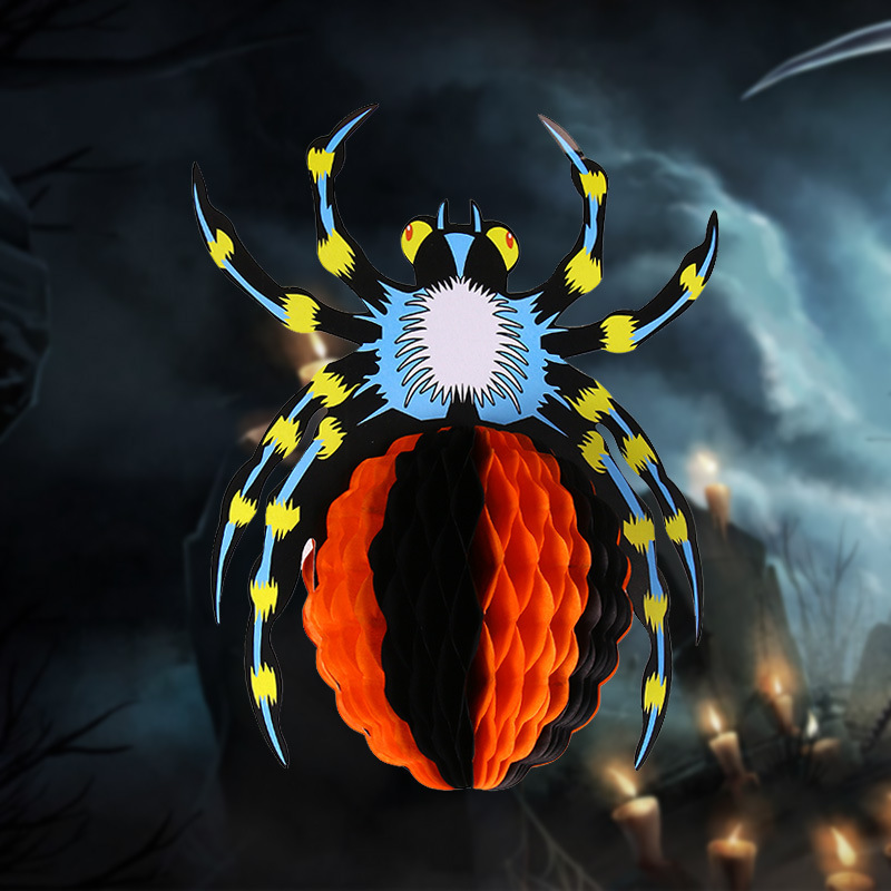 Manufacturers for Halloween accessories honeycomb ball Halloween pendant honeycomb ball spider supplies wholesale thumbnail