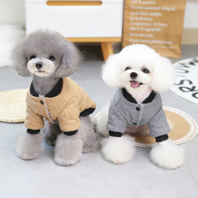 New Dog Clothes Fashion Plaid Cotton-Padded Fabric Comfortable Clothes Autumn And Winter Fashion Dog Cold Thick Warm Pet Clothes Application Scenario