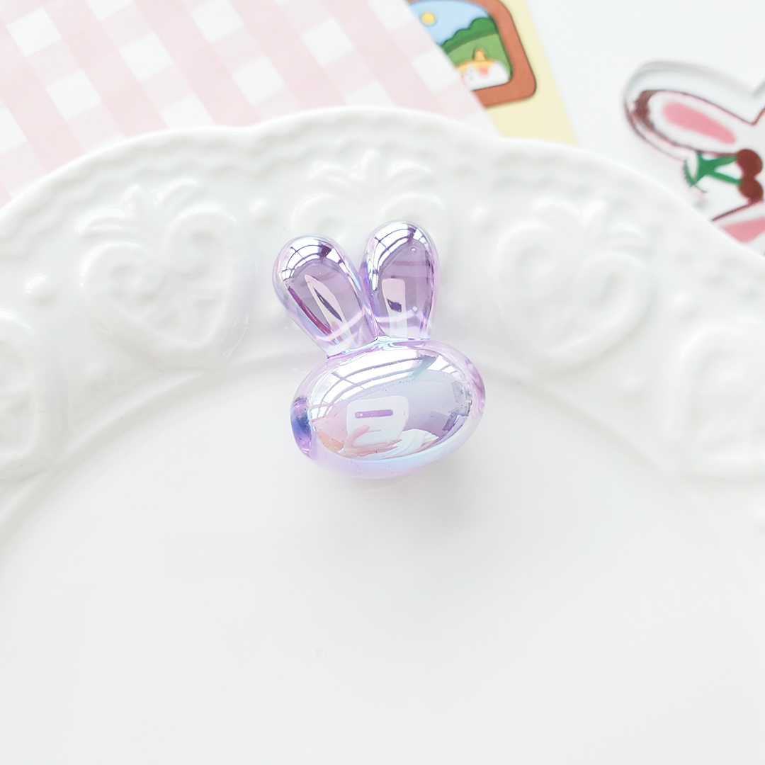 Little rabbit head bead acrylic Korean seven-color magic cartoon candy color bead middle bead hair string material pic 17