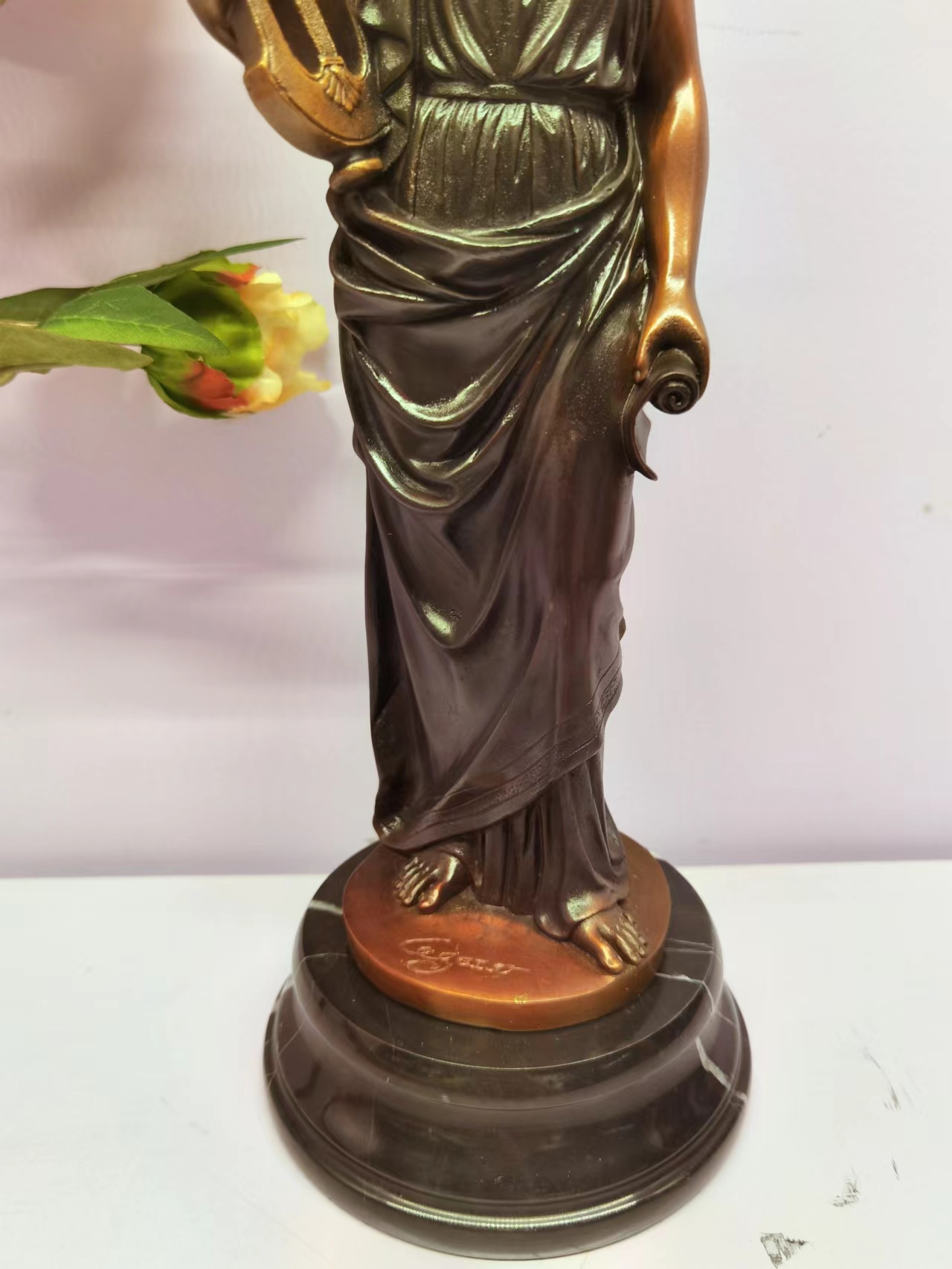 Bronze Sculpture Four Seasons Goddess Of Music Goddess Popular Decoration Office Home Living Room Indoor Copper Decoration Soft Decoration Arts And Crafts Gifts To Give People Good Specification drawing