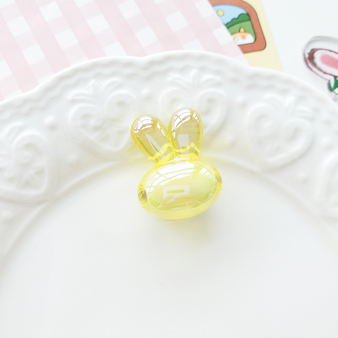 Little rabbit head bead acrylic Korean seven-color magic cartoon candy color bead middle bead hair string material pic 21